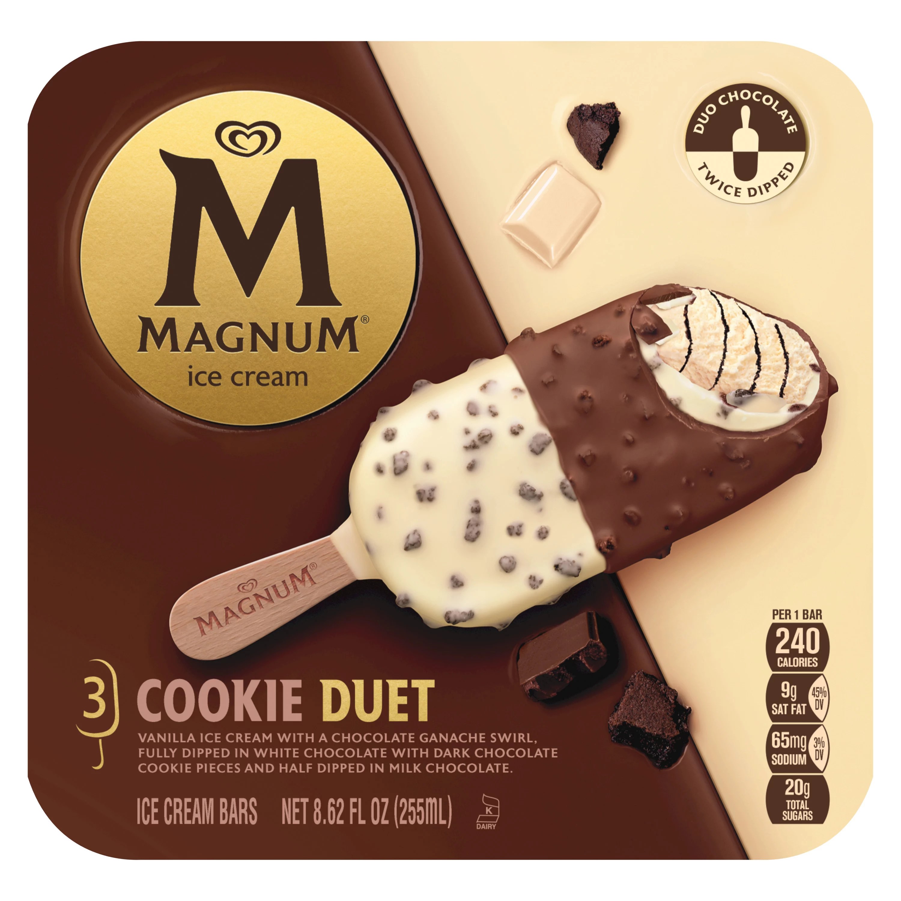 Magnum Cookie Duet Ice Cream Bars Shop Ice Cream & Treats at HEB