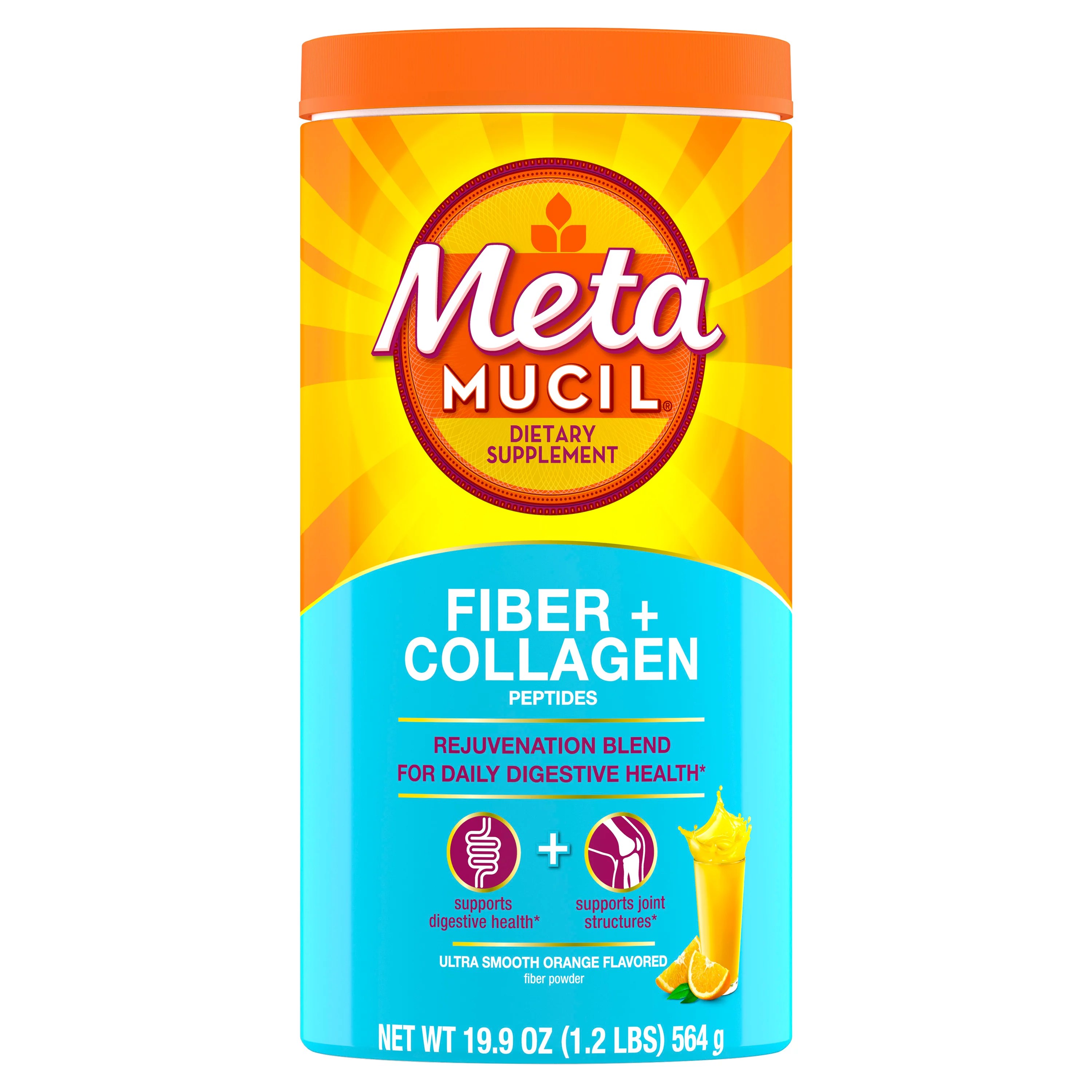 Metamucil Fiber+ Collagen Peptides Ultra Smooth Orange Shop Medicines