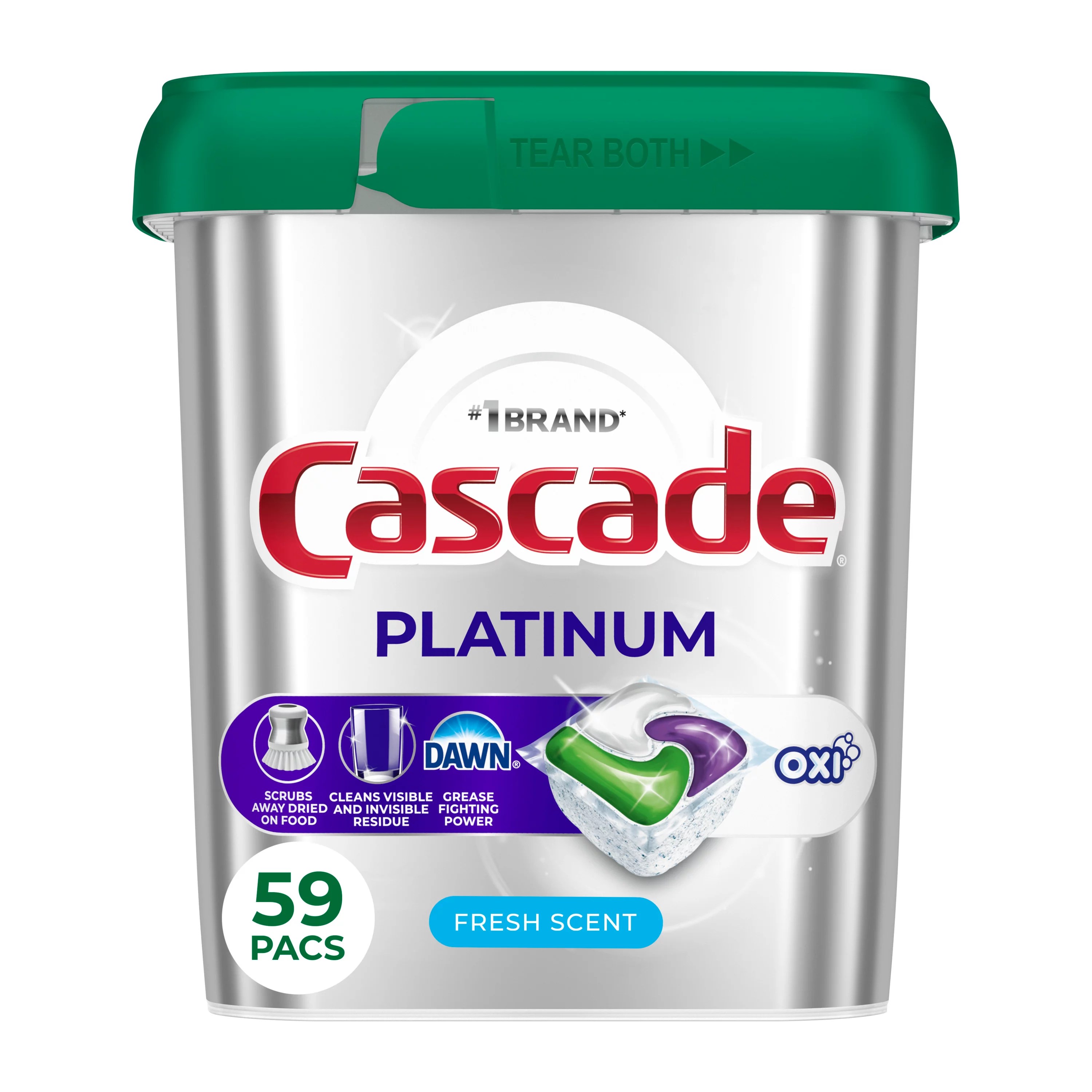 Cascade Platinum Fresh Scent Dishwasher Detergent ActionPacs + Oxi
