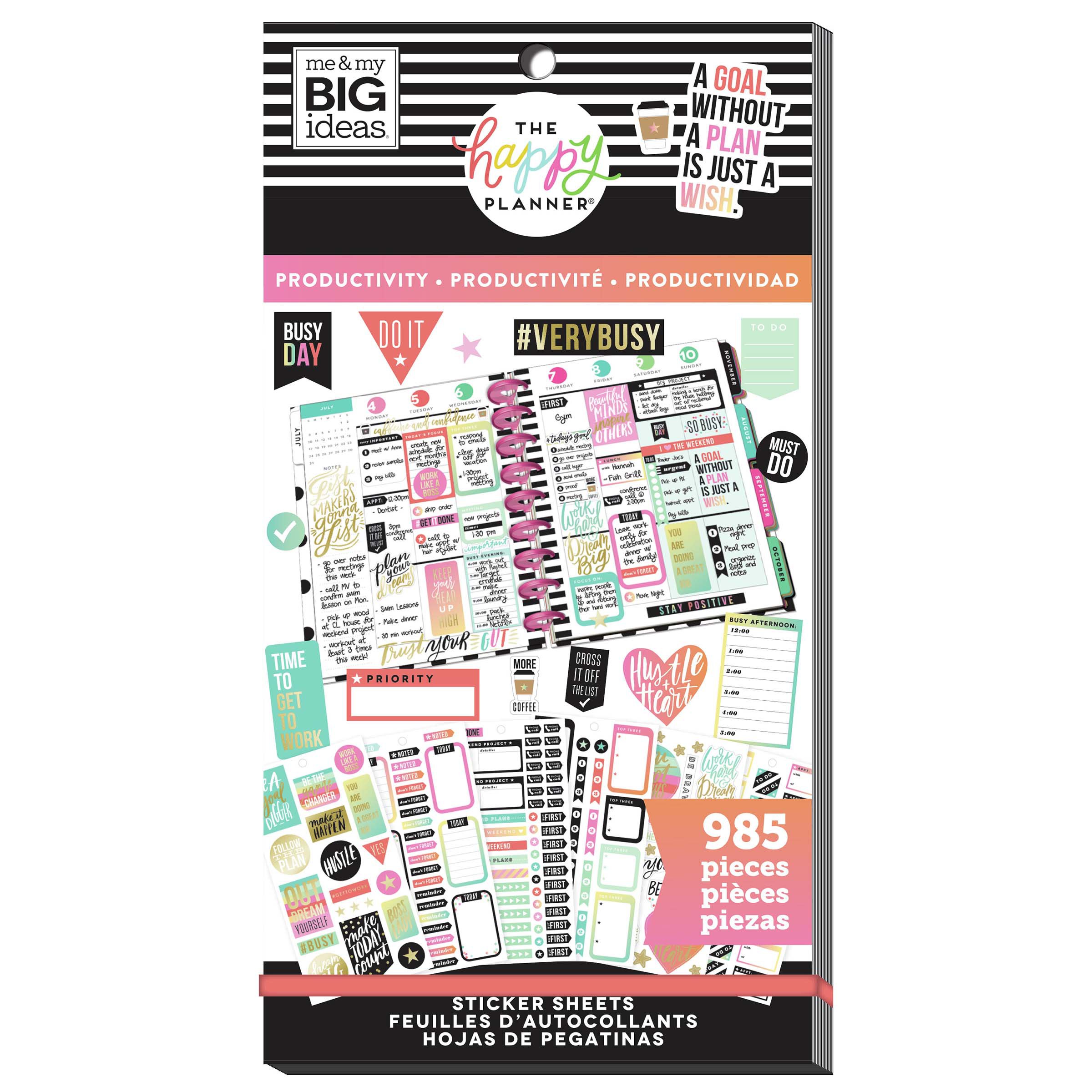 The Happy Planner Me & My Big Ideas Productivity Value Pack Stickers