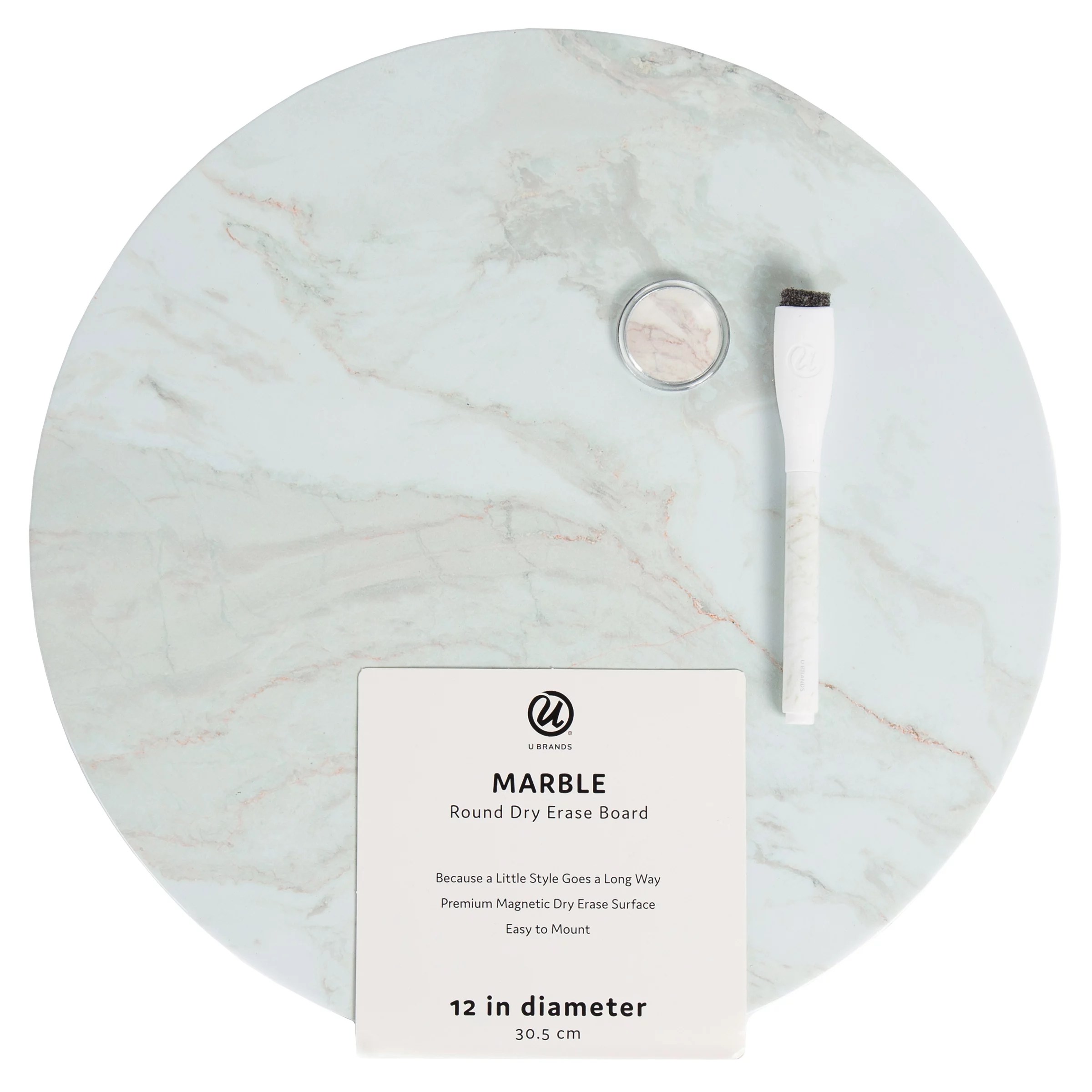 U Brands Round Dry Erase Board Marble Shop Bulletin & Dry