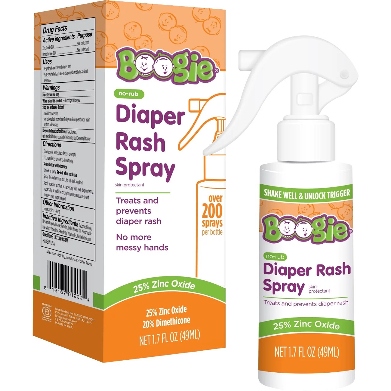 Boogie NoRub Diaper Rash Spray Shop Lotion & powder at HEB