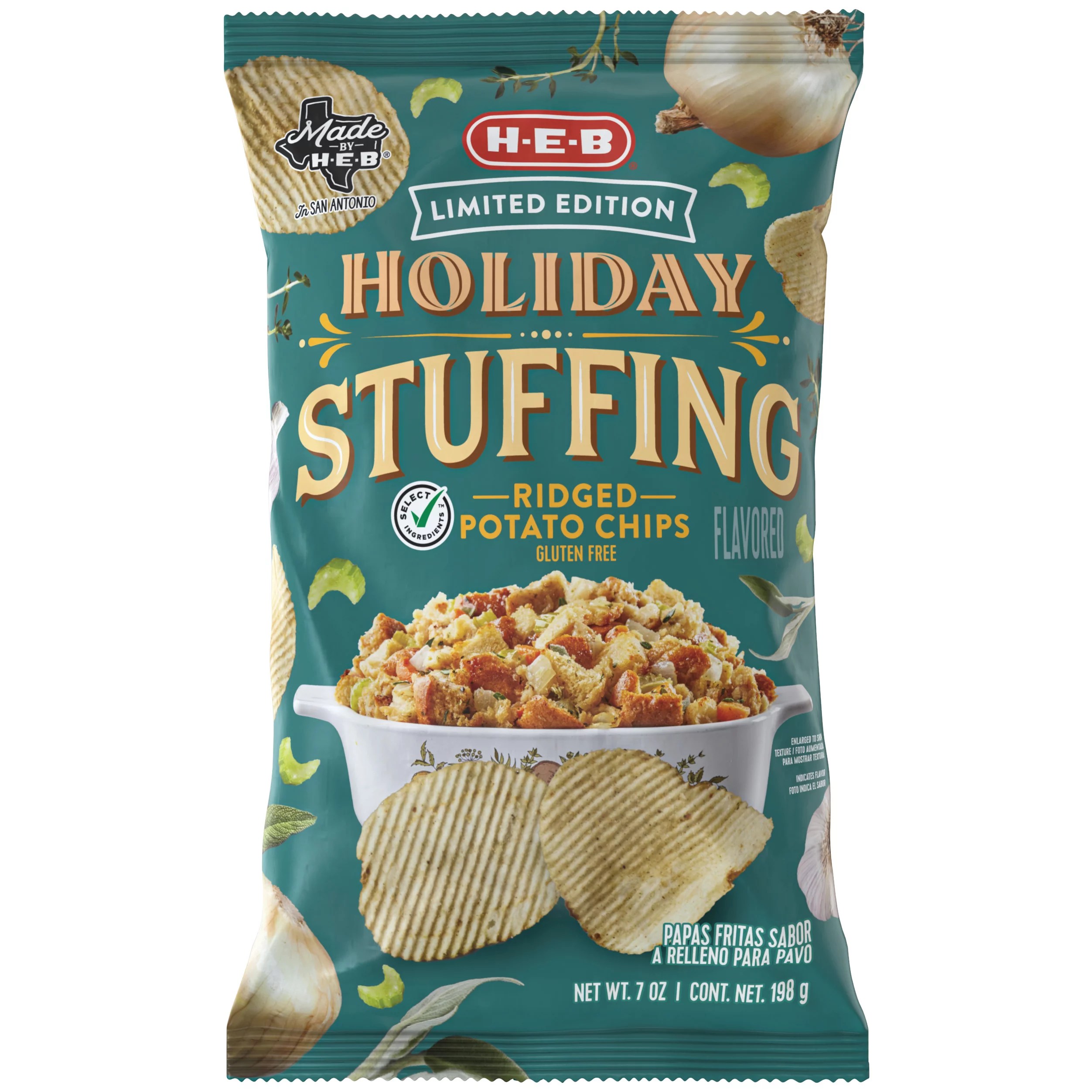 HEB Holiday Stuffing Ridged Potato Chips Shop Snacks & Candy at HEB