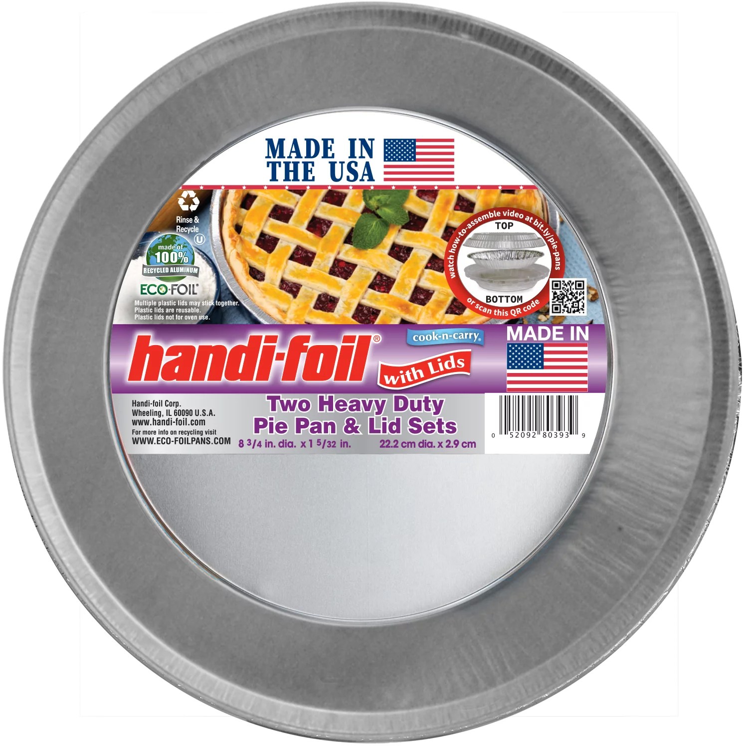 HandiFoil Heavy Duty Round Pie Pans & Lids Shop Disposable