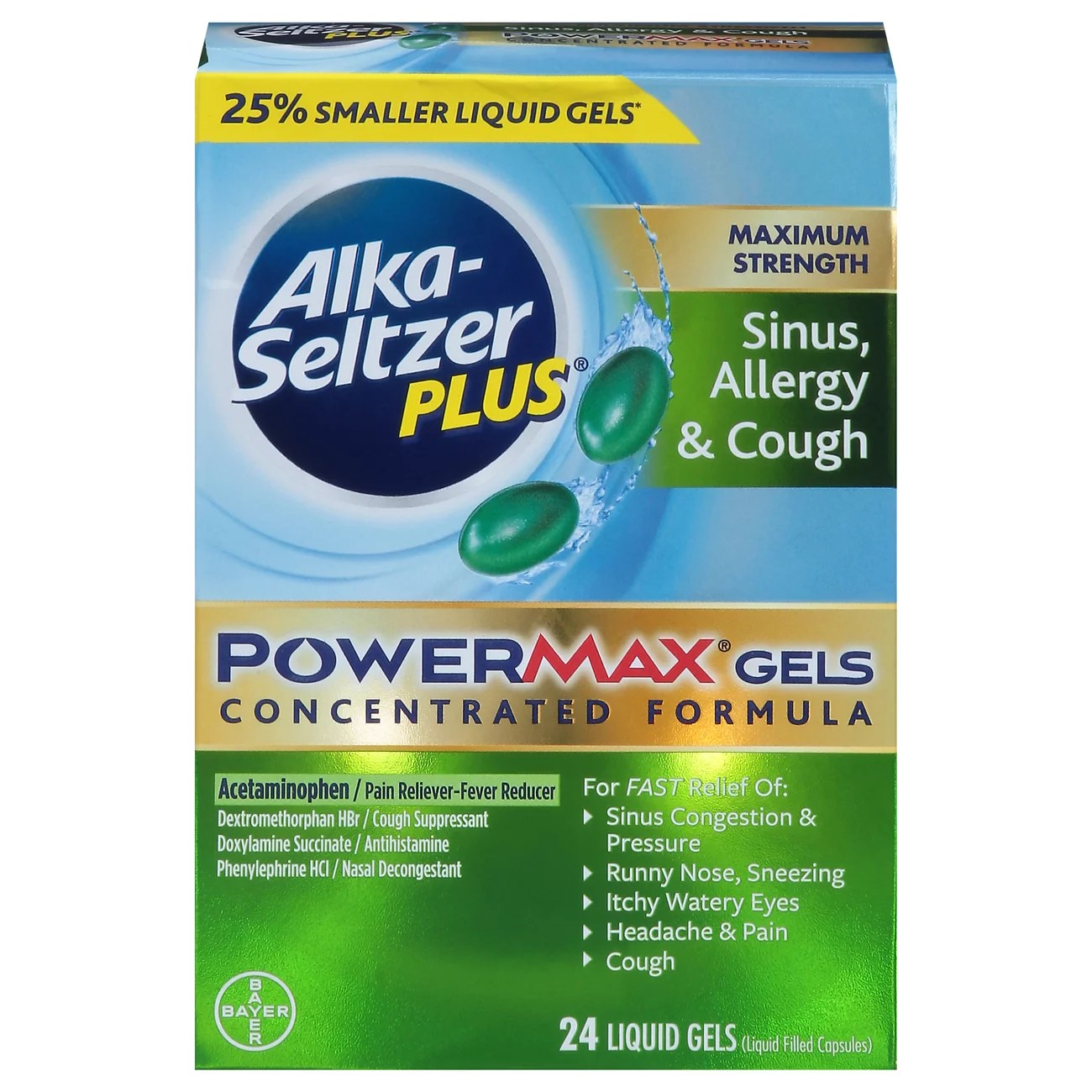 AlkaSeltzer Plus Maximum Strength Sinus Allergy & Cough PowerMax Gels