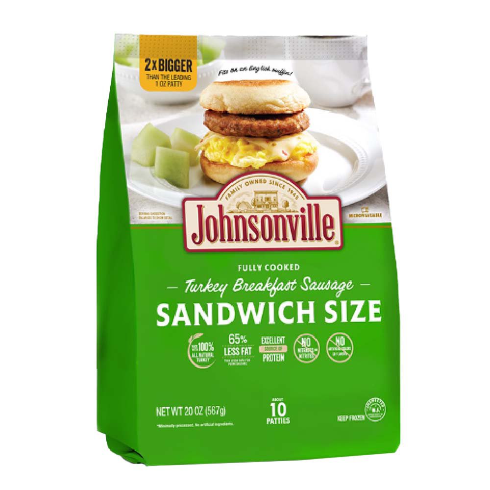 Johnsonville Frozen Turkey Breakfast Sausage Patties Sandwich Size