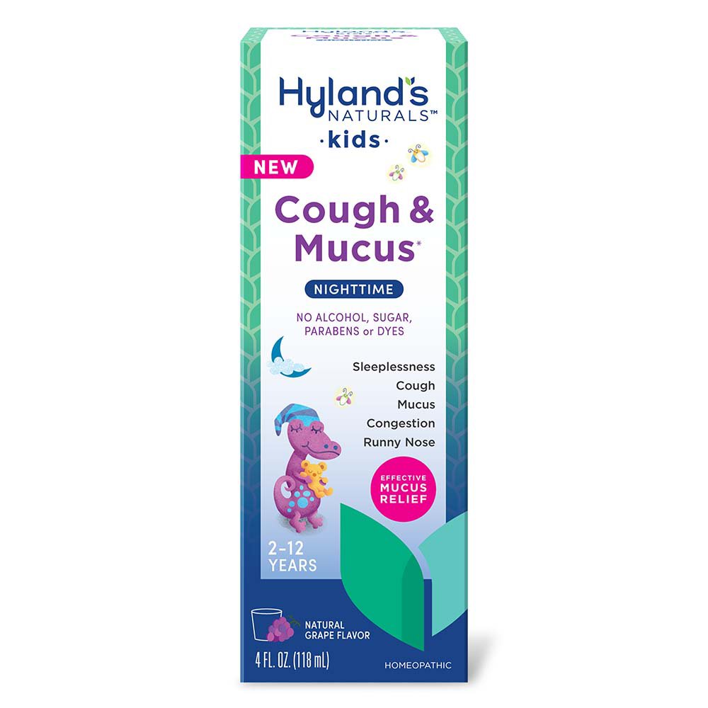 Hyland's Naturals Kids Cough & Mucus Nighttime Syrup Grape Shop Medicines & Treatments at HEB
