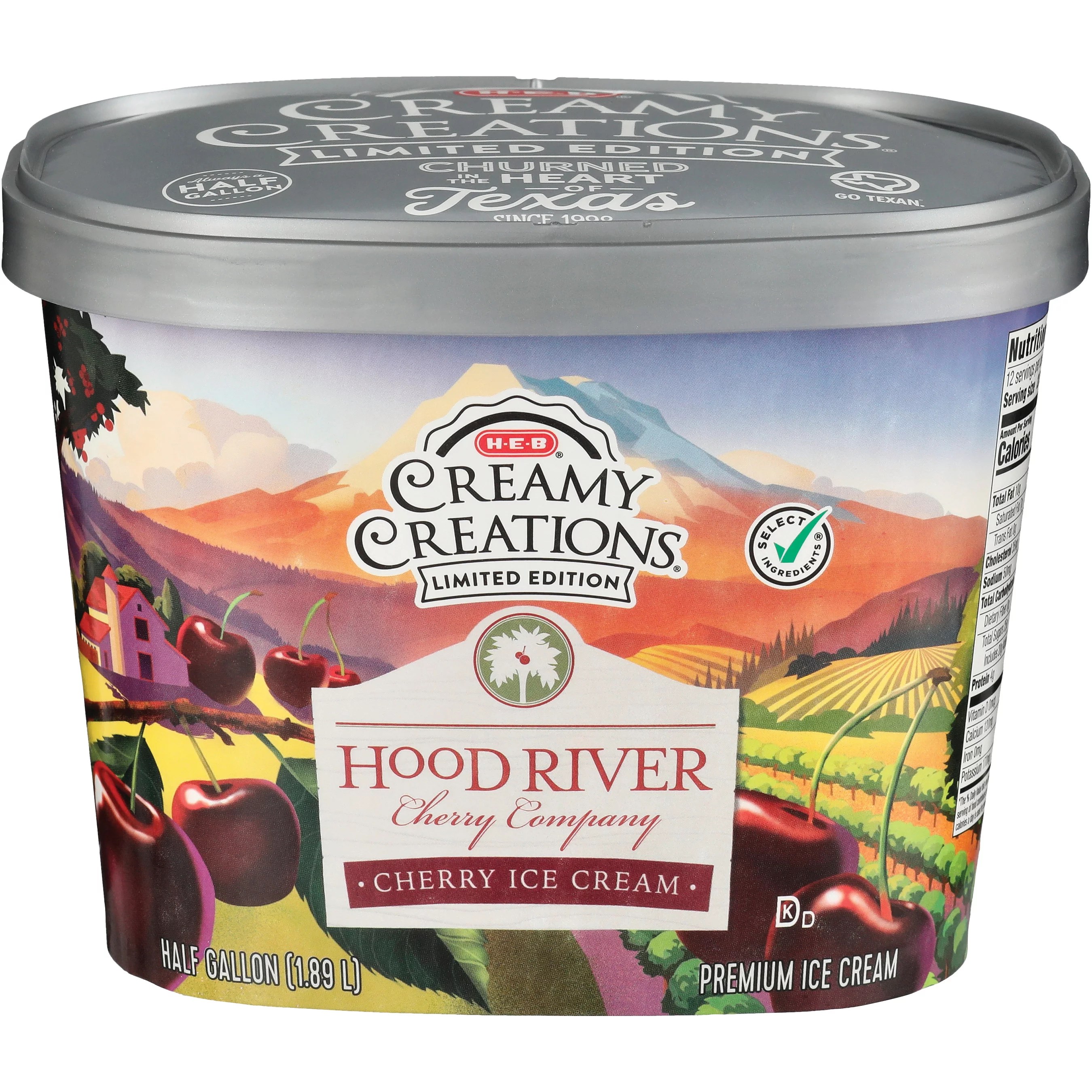 HEB Creamy Creations Hood River Cherry Company Cherry Ice Cream