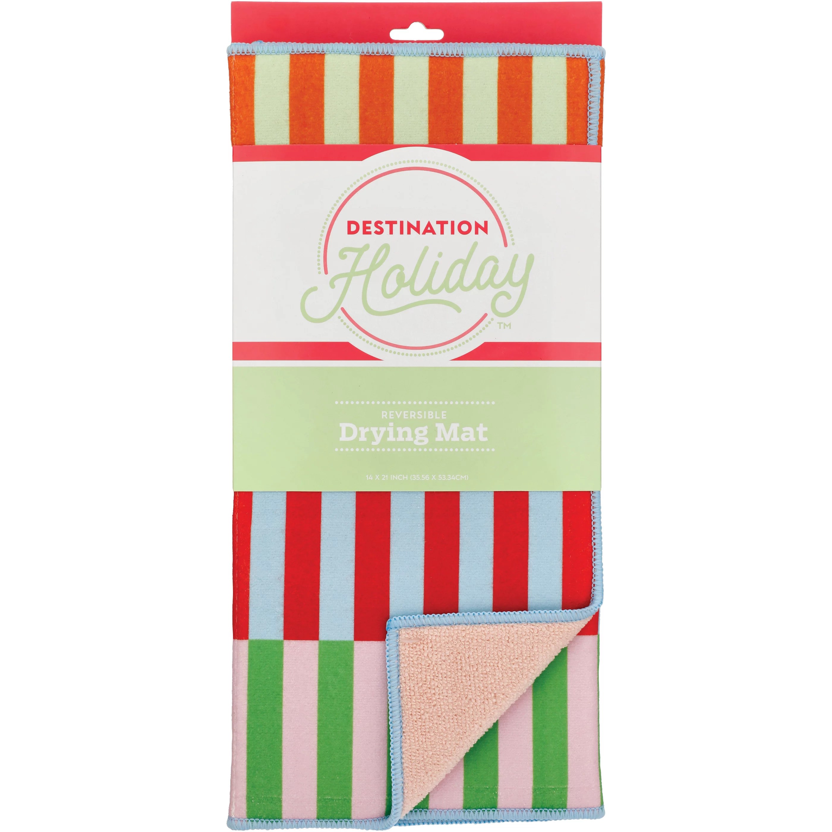 Destination Holiday Cabana Stripes Reversible Summer Drying Mat Shop
