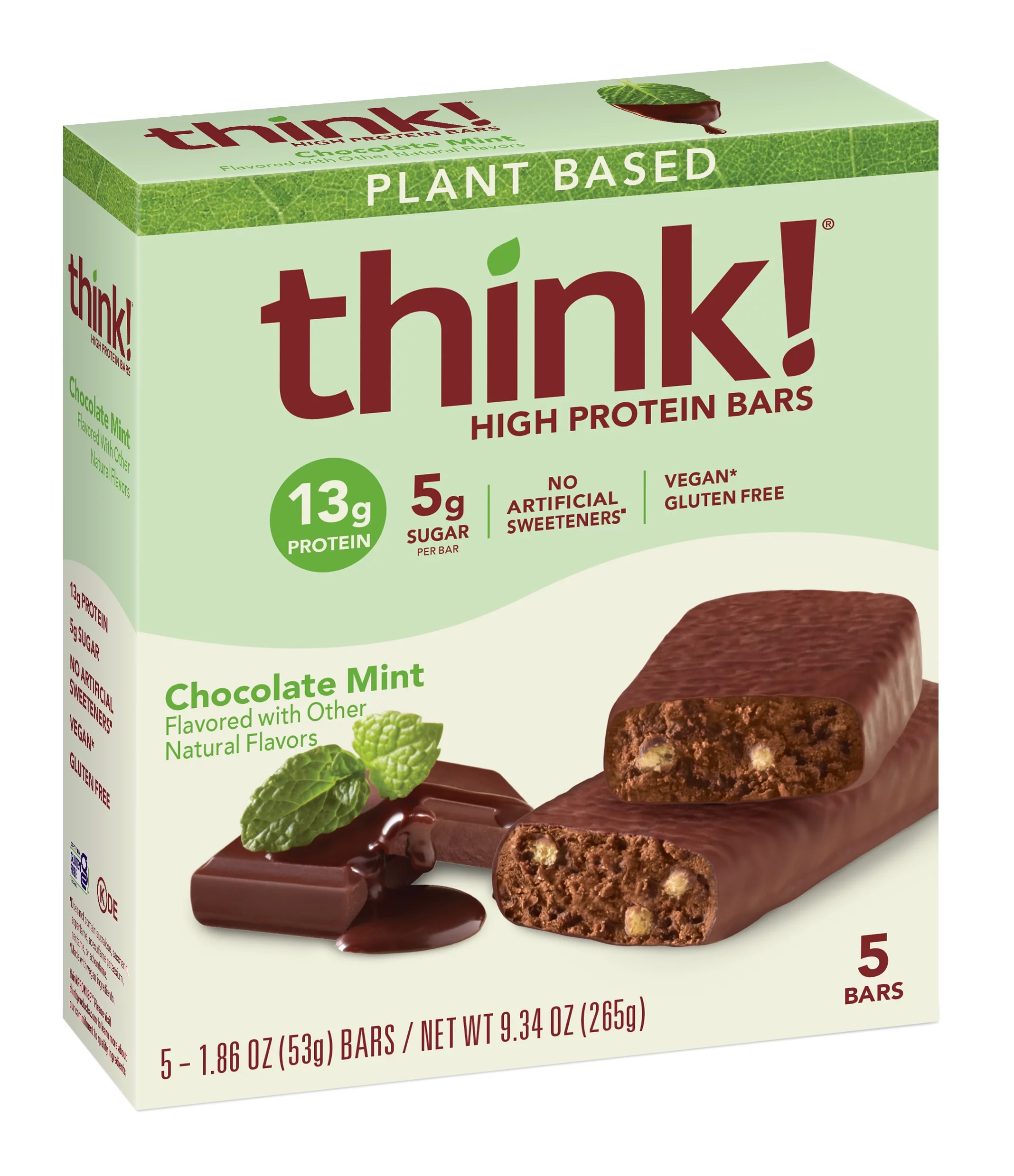 think! PlantBased 13g Protein Bars Chocolate Mint Shop Granola