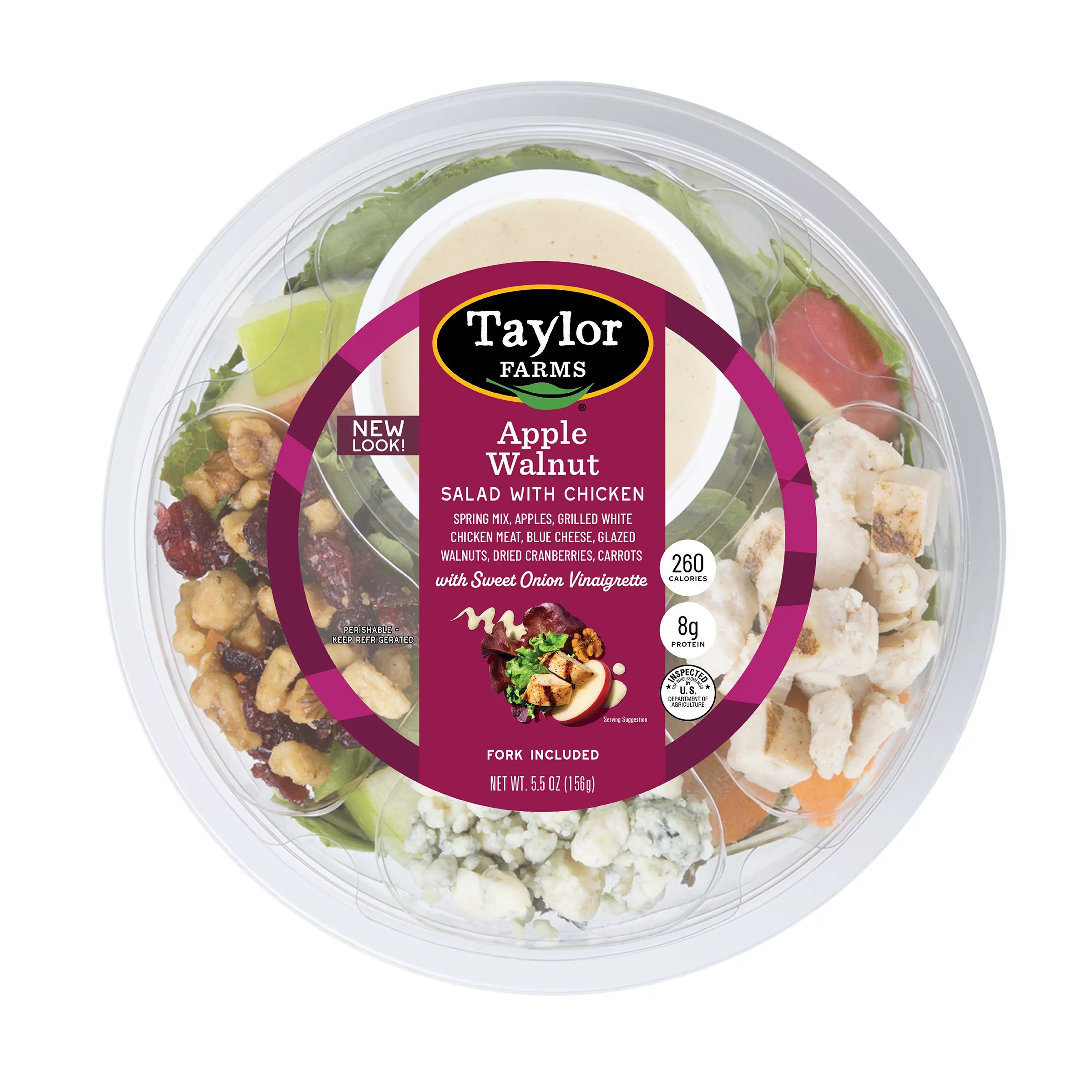 Taylor Farms Salad Bowl Apple Walnut with Chicken Shop Salads at HEB