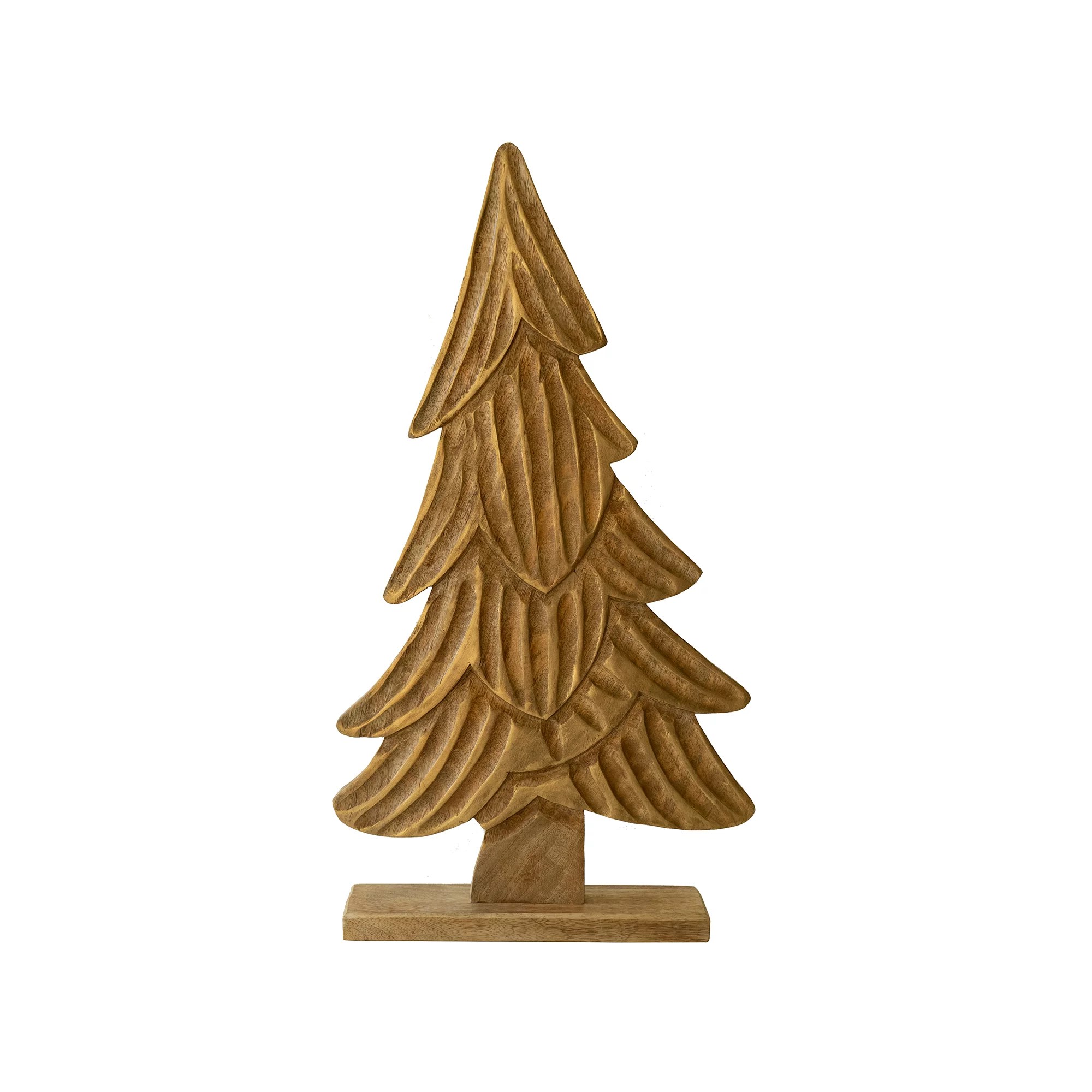 Kalalou Gold Wooden Christmas Tree, Small Shop Seasonal decor at HEB