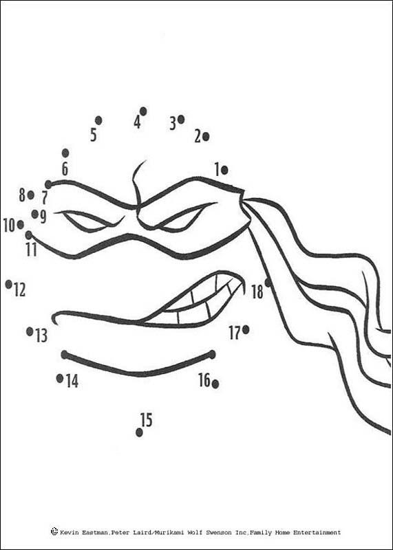 Dot to dot ninja turtle coloring page coloring pages
