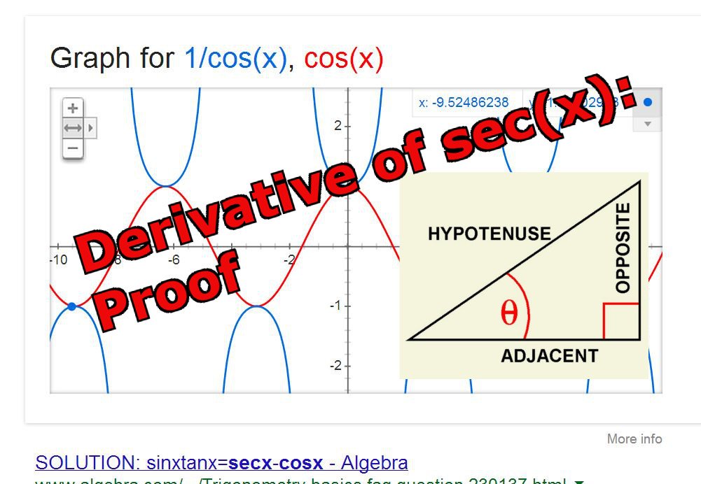 Trigonometry Derivative of sec(x) Proof PeakD