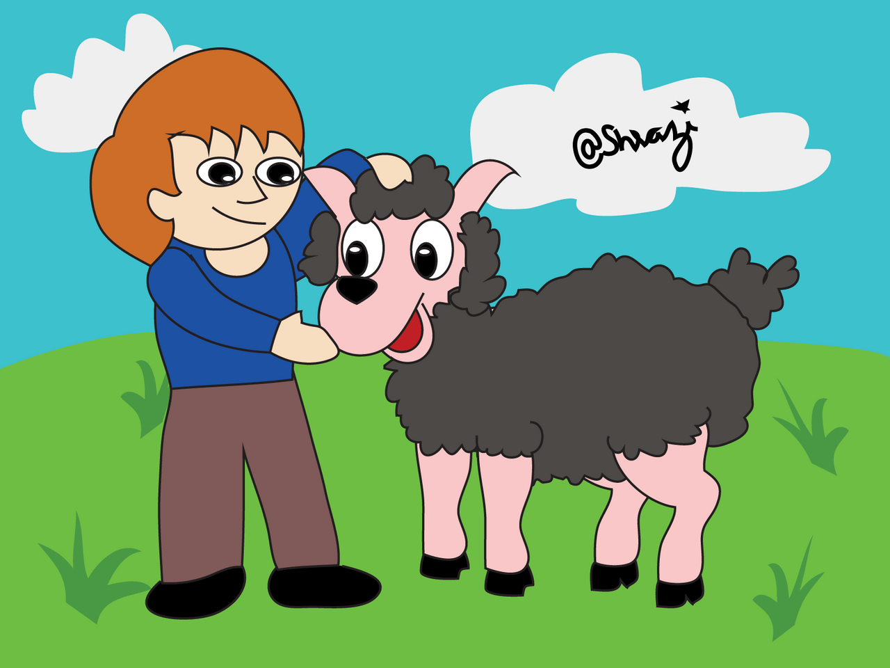 "Kid and Sheep Love Play" Animated GIF Image of my own