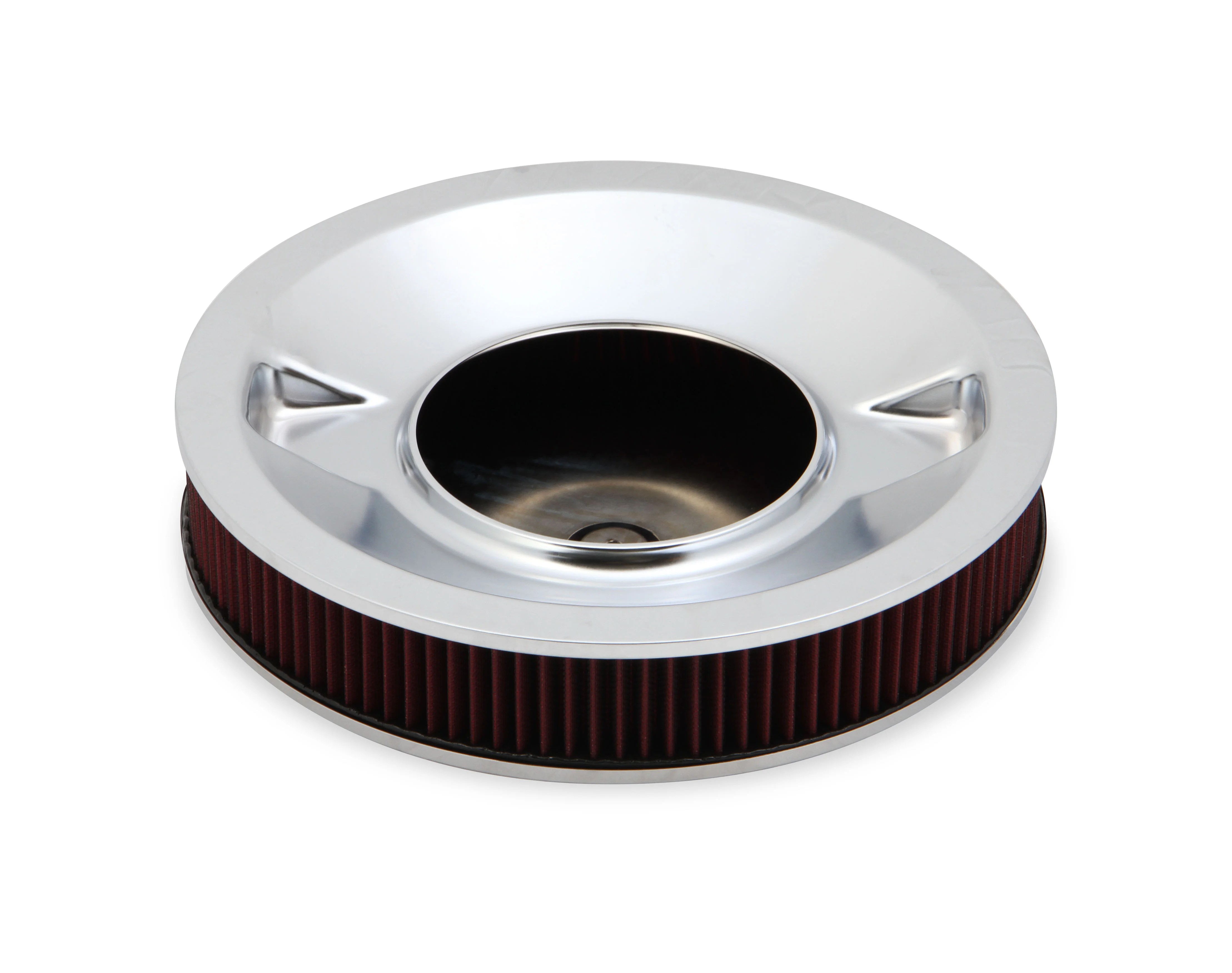 Holley 1204530 4500 drop base air cleaner chrome w/3" red washable