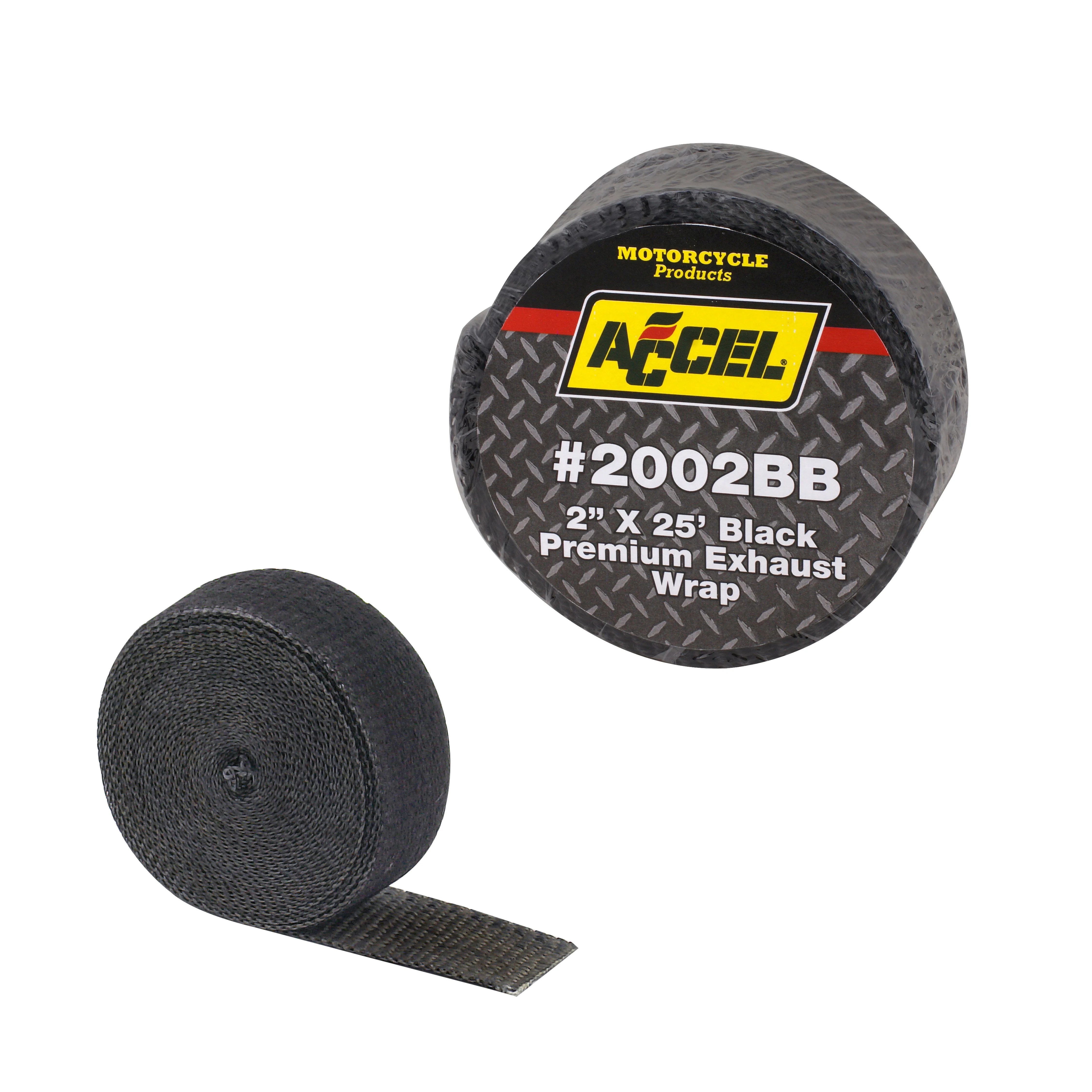 ACCEL Motorcycle 2002BB Exhaust Wrap 2 in. x 25 ft. Black Bulk