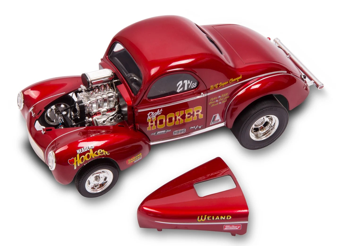 1941 WILLYS COUPE GASSER FLAMES 164 SCALE DIECAST COLLECTOR MODEL CAR Diecast Cars, Trucks