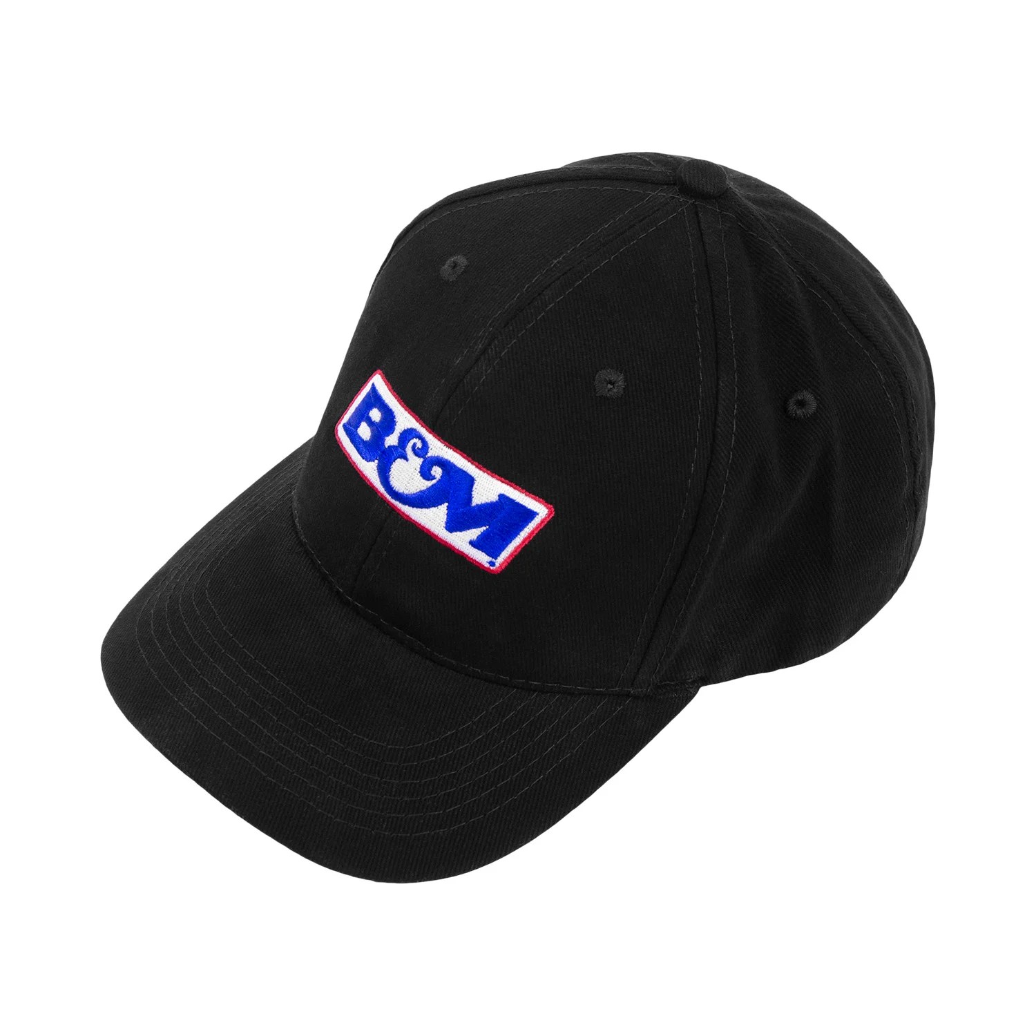 B&M 652212 Black B&M logo hat w/velcro adjustable one size fits all