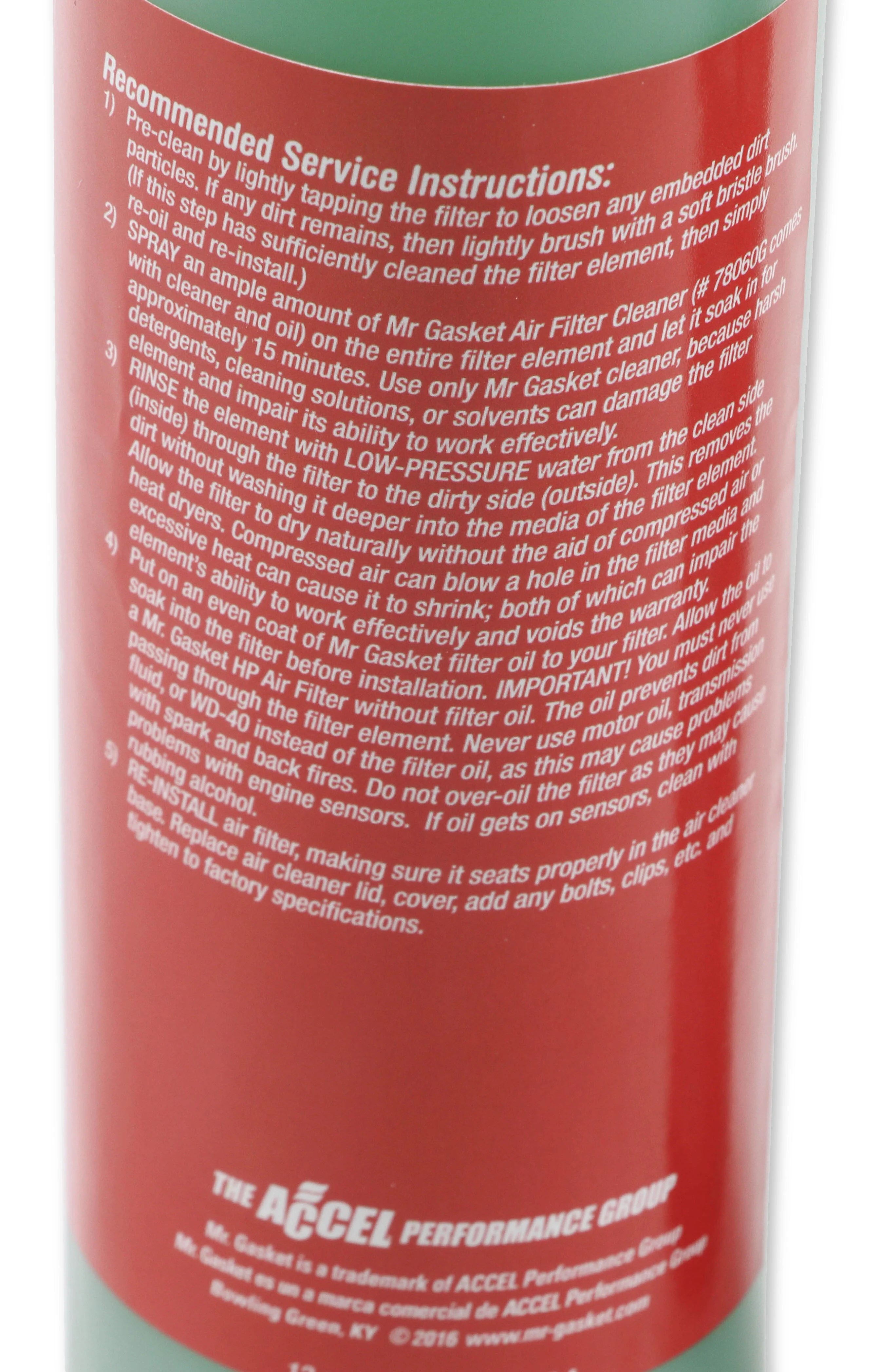 Mr. Gasket 78060G Mr. Gasket Air Filter Oil & Cleaner Kit