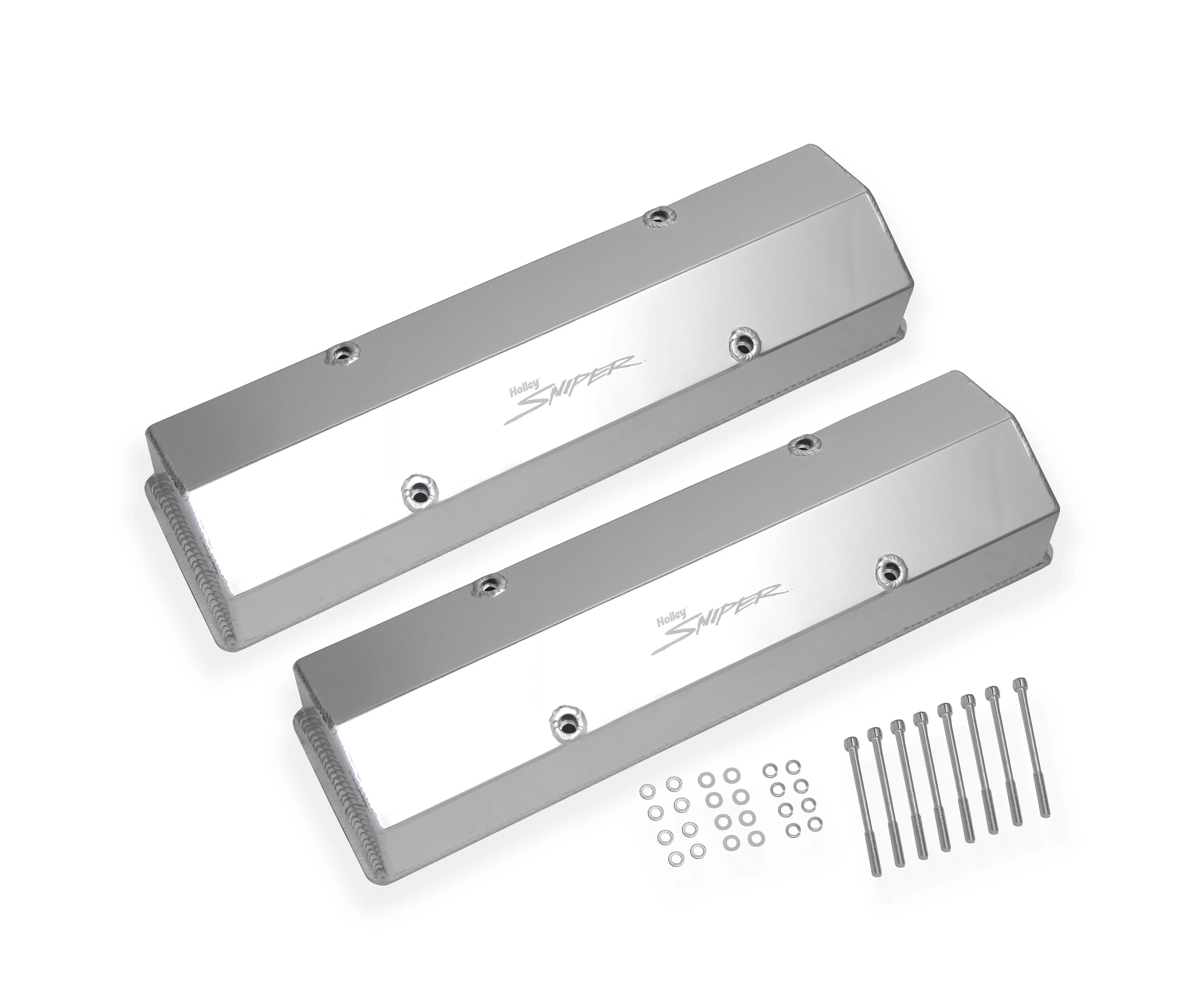 Holley Sniper 890008 Fabricated aluminum valve covers w/baffle for 1958