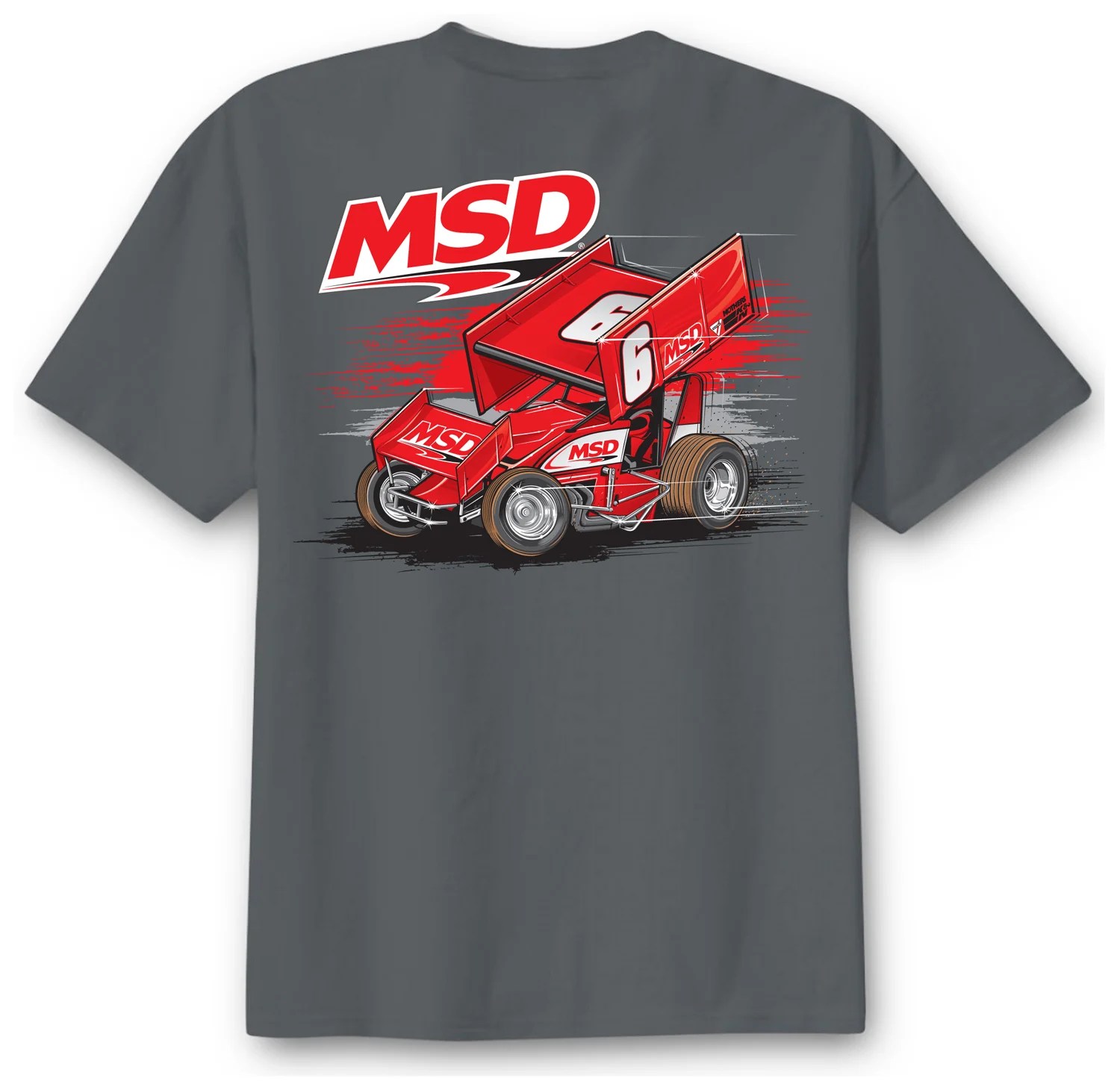 MSD 95124 MSD Sprint Car TShirt, Gray, Large