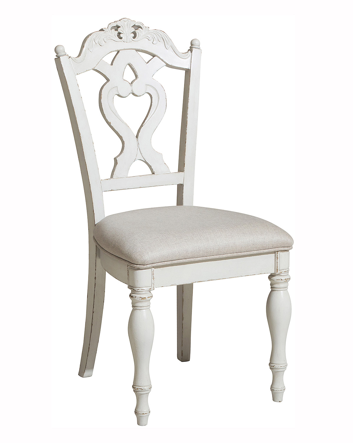 Homelegance Cinderella Writing Desk Chair Homelegance Cinderella Desk Chair Antique White with Gray RubThrough