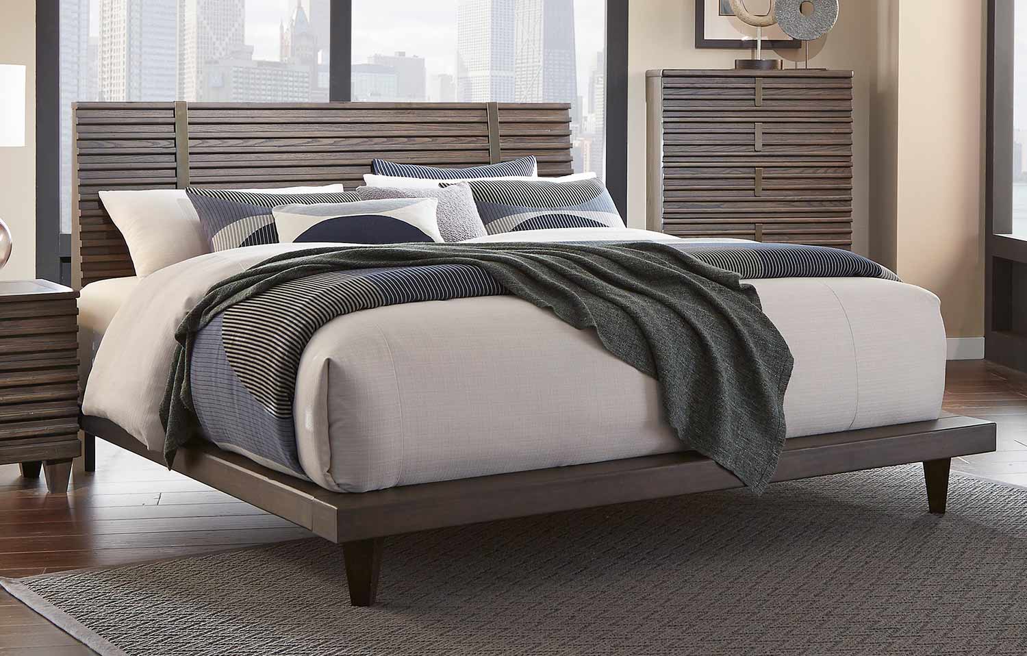 Homelegance Ridgewood Platform Bedroom Set Rustic Burnished Oak 1600