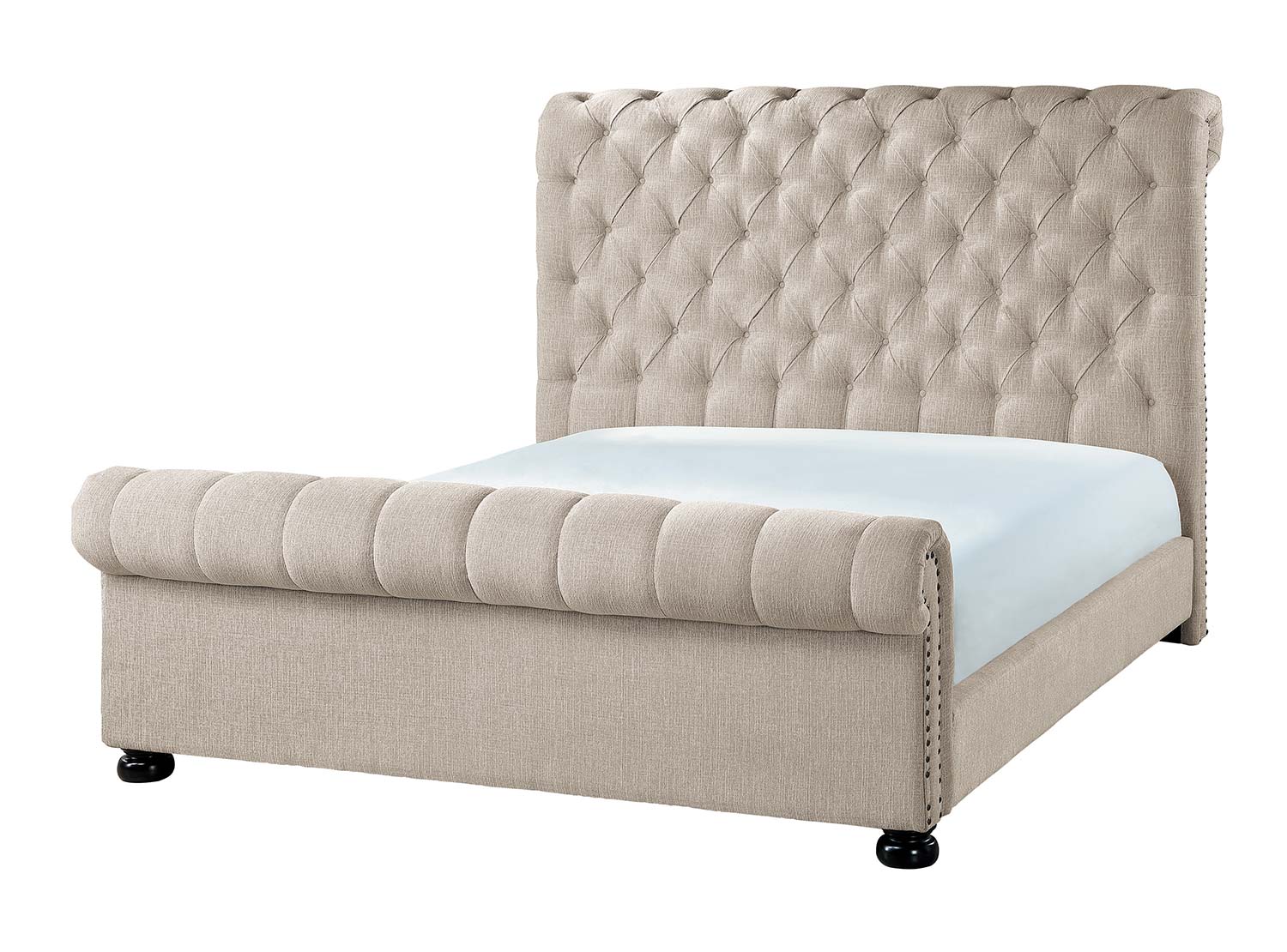 Homelegance Belfield Tufted Bed Sand 1640N1 at