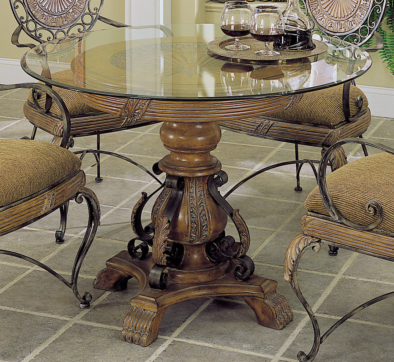 Homelegance Cebu Dining Table with Bevel Glass 238 at