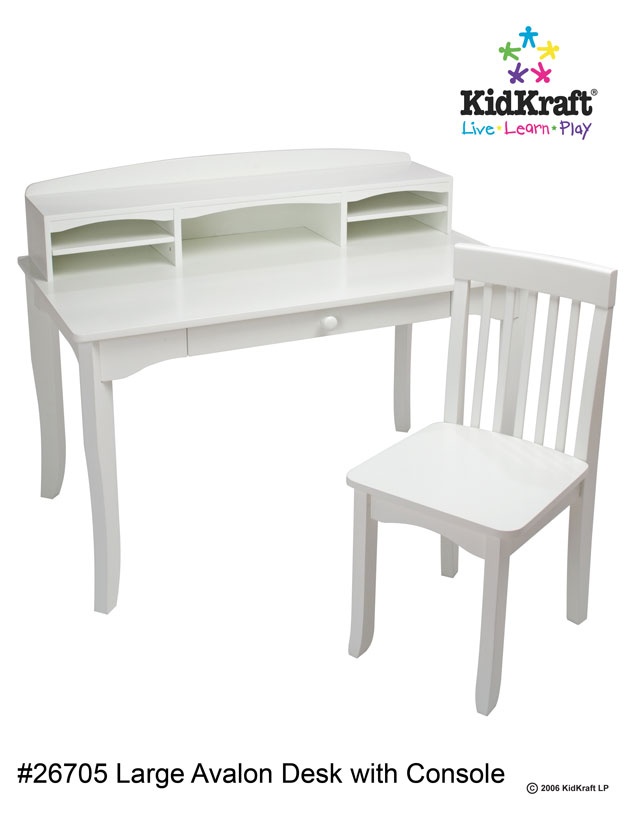 KidKraft Avalon Desk with Hutch White 26705 at