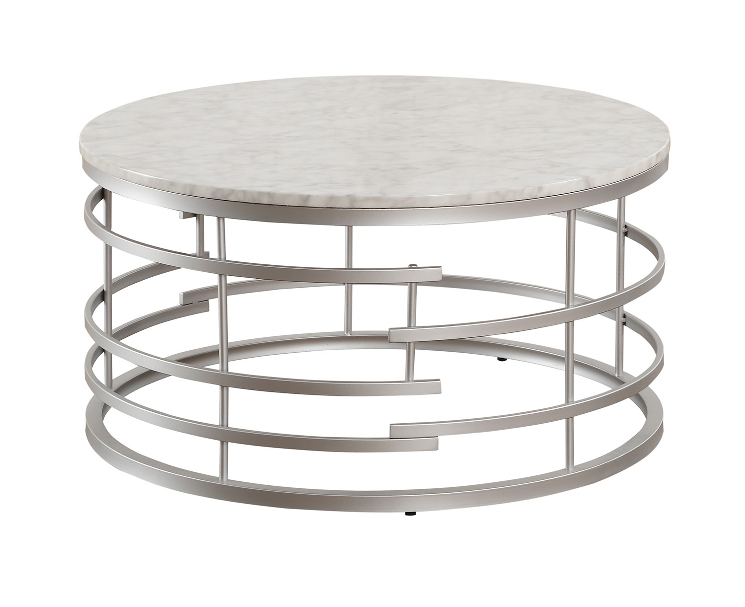 Homelegance Brassica Round Cocktail/Coffee Table with Faux Marble Top