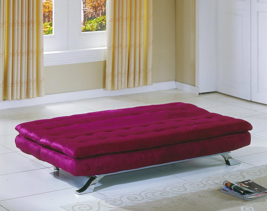 Homelegance Mushy Futon Sofa Violet Red Microfiber 4788RD at