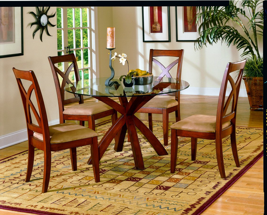 Homelegance Star Hill Round Dining Table Glass Top 5316 at