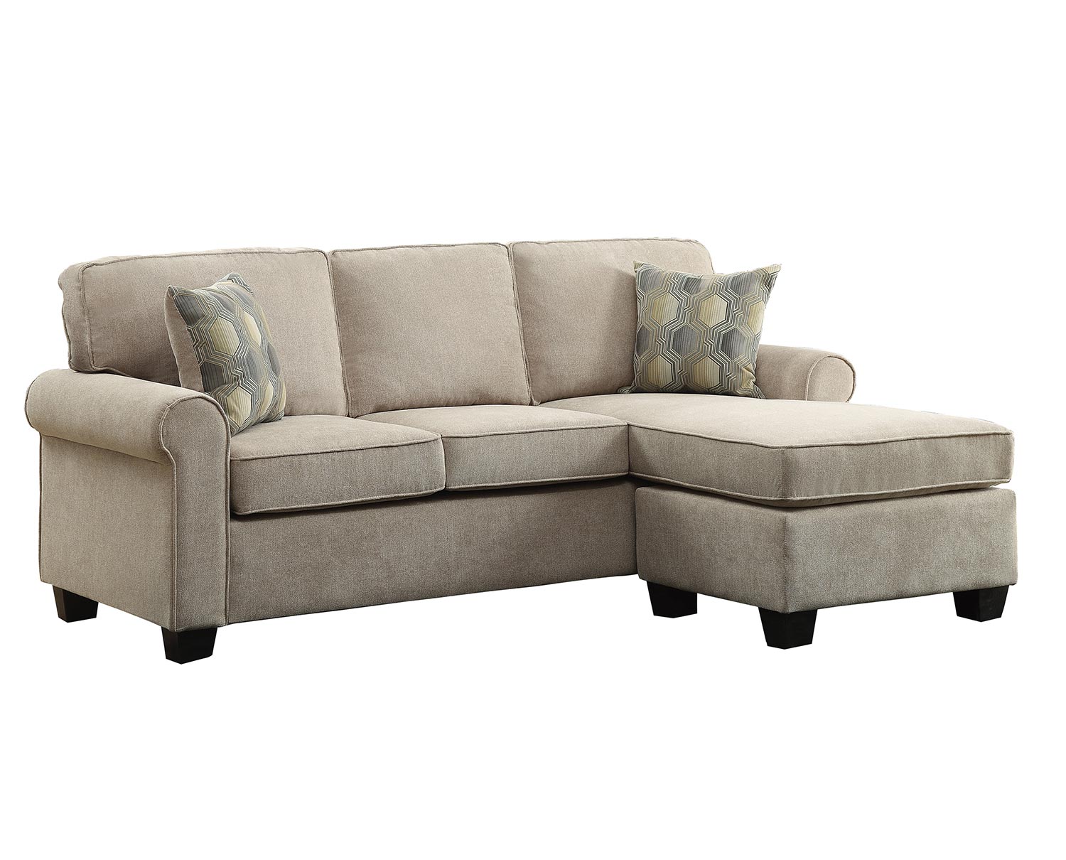 Homelegance Clumber Reversible Sofa Chaise Sectional Sand 99673SC at