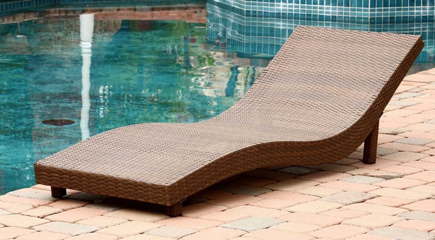 Abbyson Living Palermo Outdoor Wicker Chaise Lounge Brown ABDL
