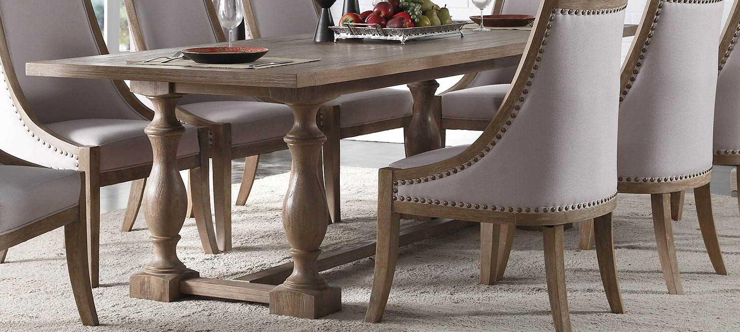 Acme Eleonore Dining Table Weathered Oak 61300 at