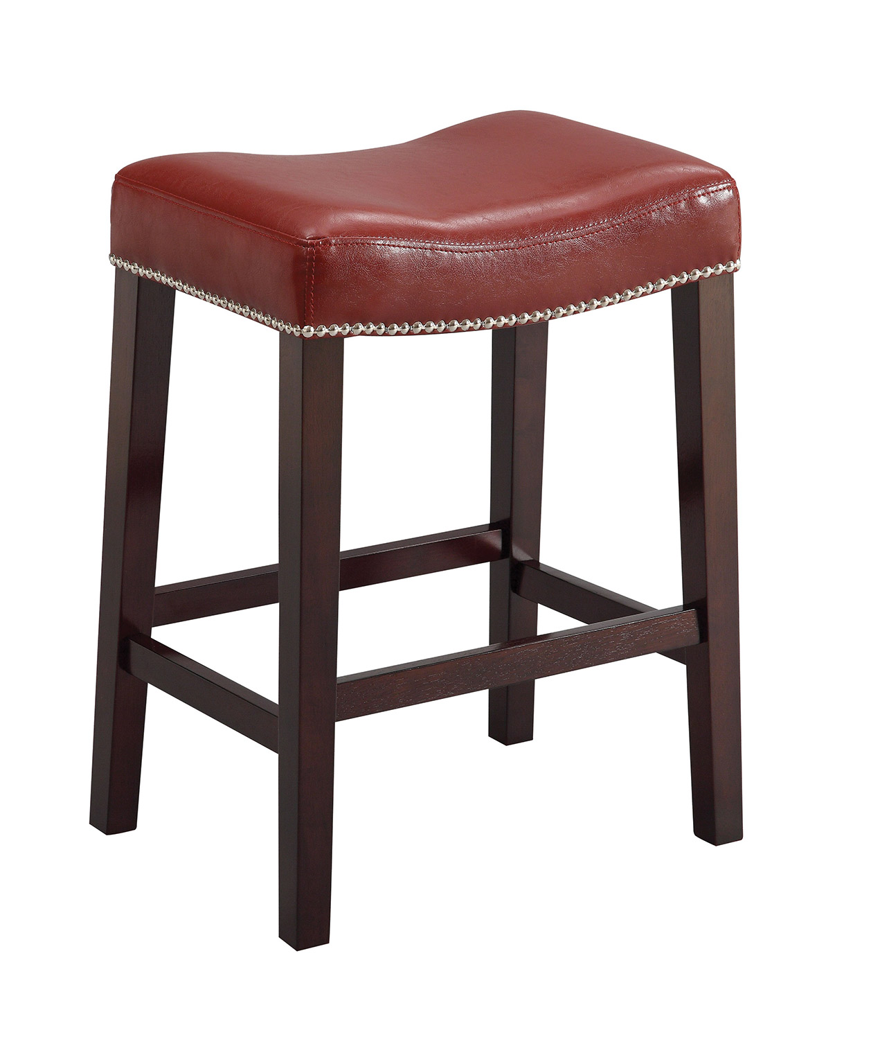 Acme Lewis Bar Stool Red Vinyl/Espresso 96296 at