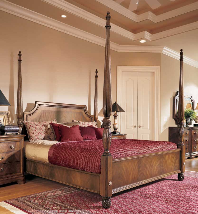 American Drew Bob Mackie Home Classics Sleigh Leather Bedroom