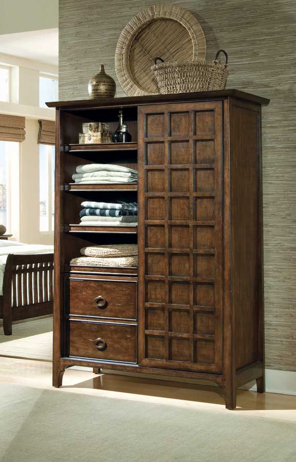 American Drew Cambria Sliding Door Armoire 951272 at