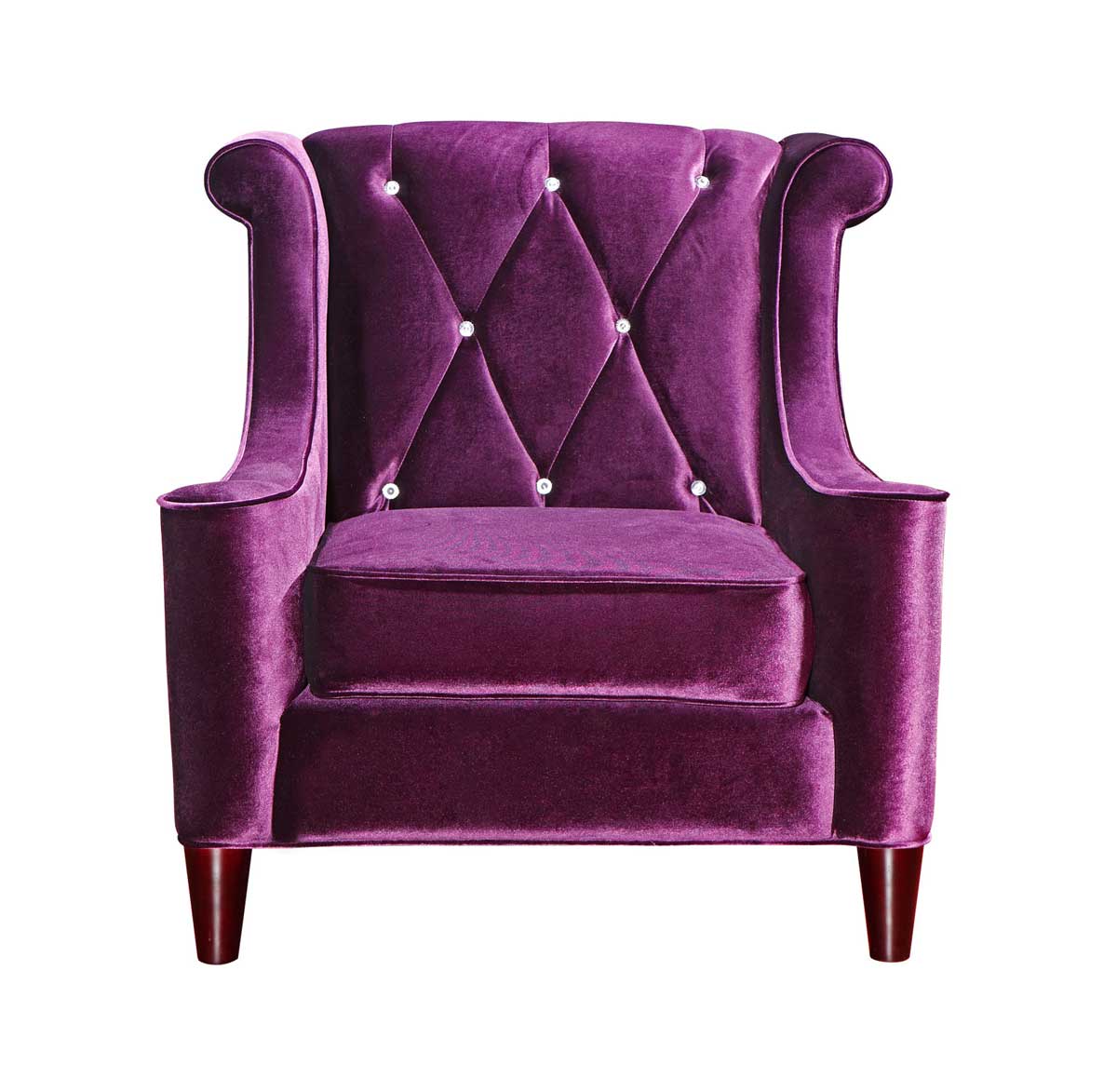 Armen Living Barrister Velvet Chair Purple ALLC8441PURPLE at