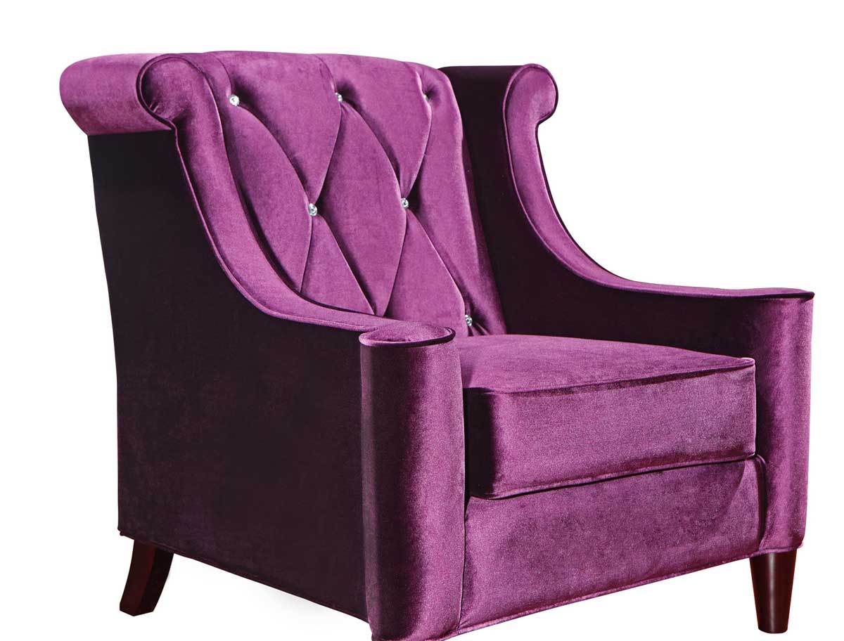 Armen Living Barrister Velvet Chair Purple ALLC8441PURPLE at