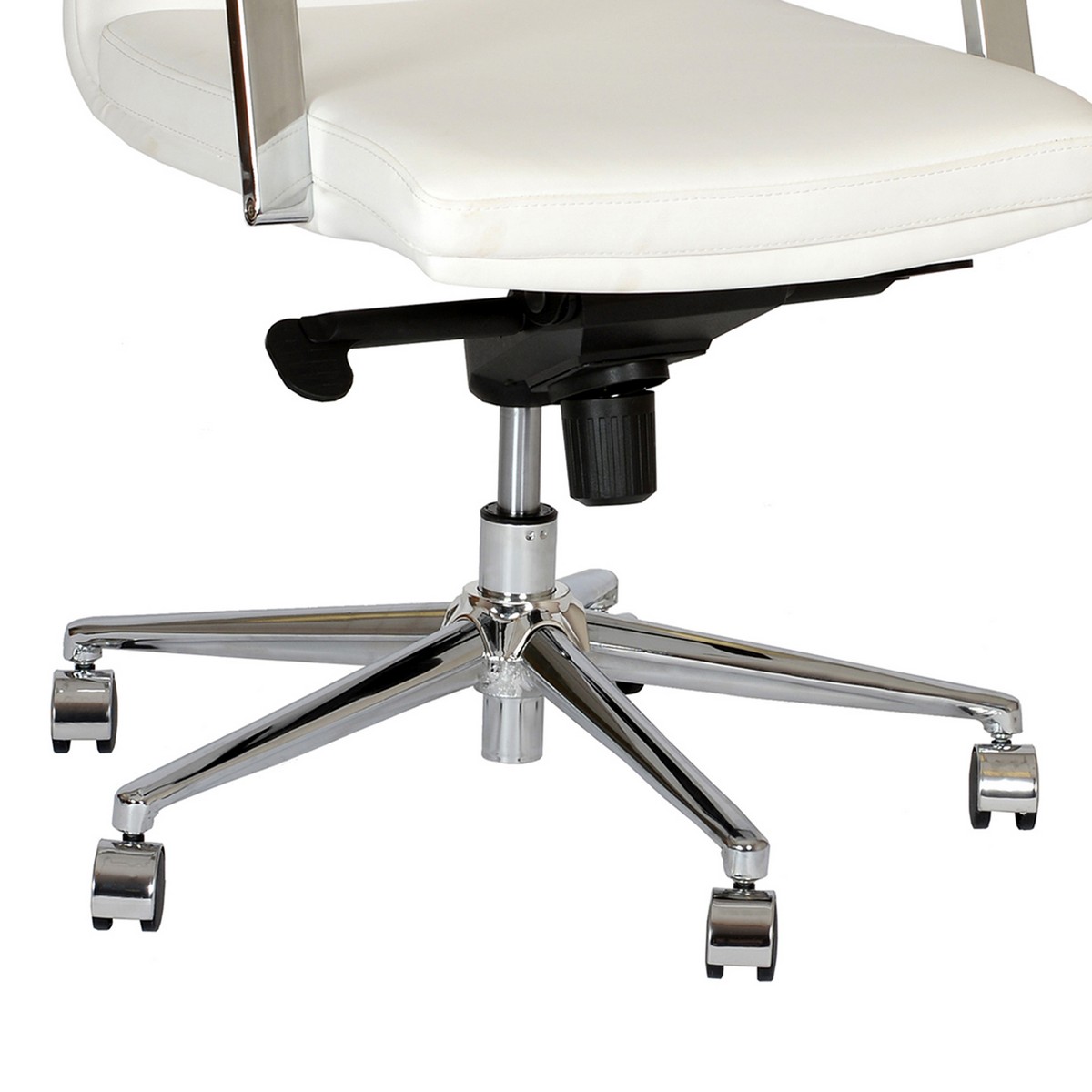Armen Living Fabian Modern Office Chair In White and Chrome ALLCFAOFCHWH at