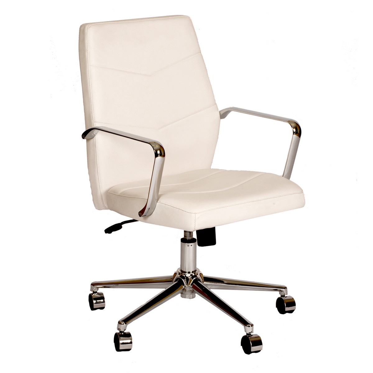Armen Living Viken Office Chair In White and Chrome ALLCVIOFCHWH at