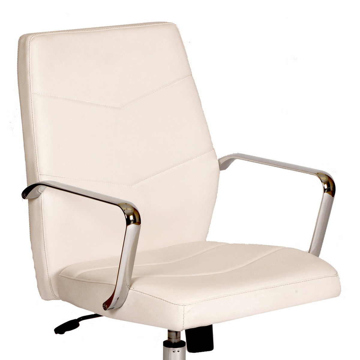Armen Living Viken Office Chair In White and Chrome ALLCVIOFCHWH at