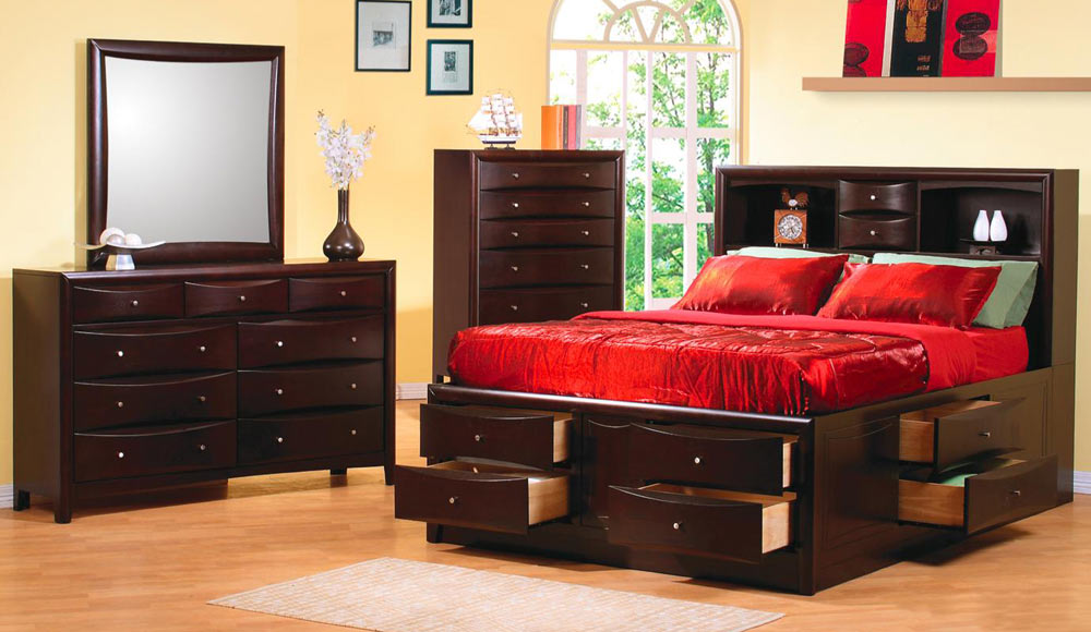 Coaster Phoenix Bookcase Chest Bedroom Set 200409BEDSET at