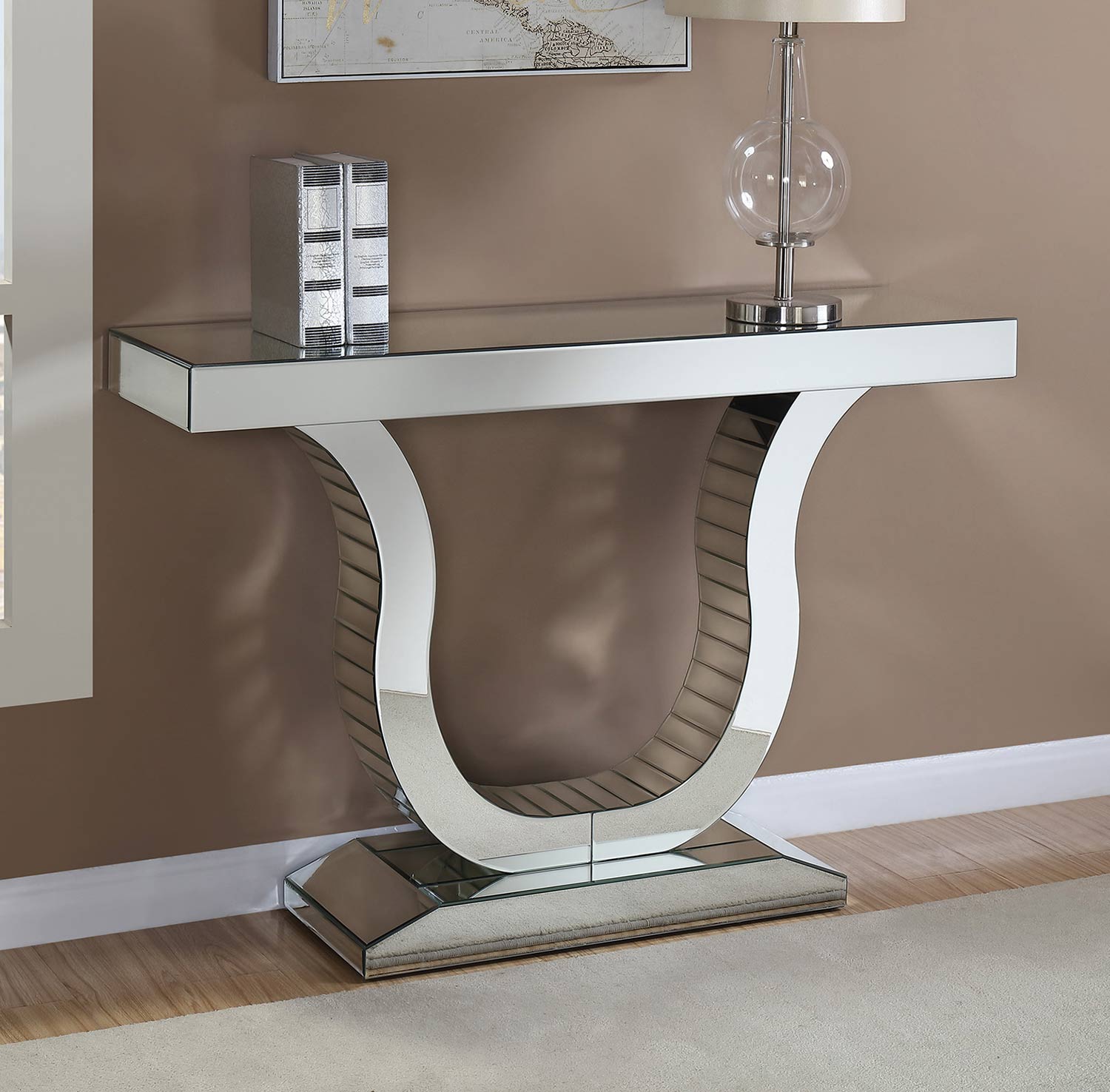 Coaster 930010 Console Table Clear Mirror 930010 at