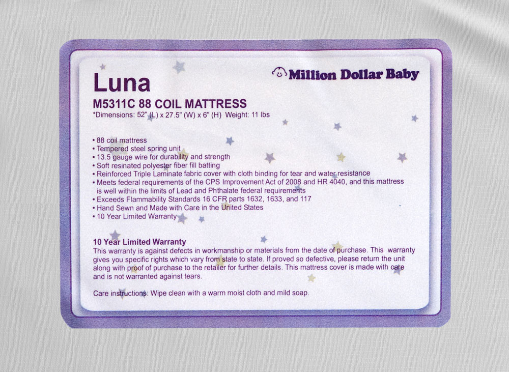 Da Vinci Luna Crib Mattress 88 Coil DVM5311C at