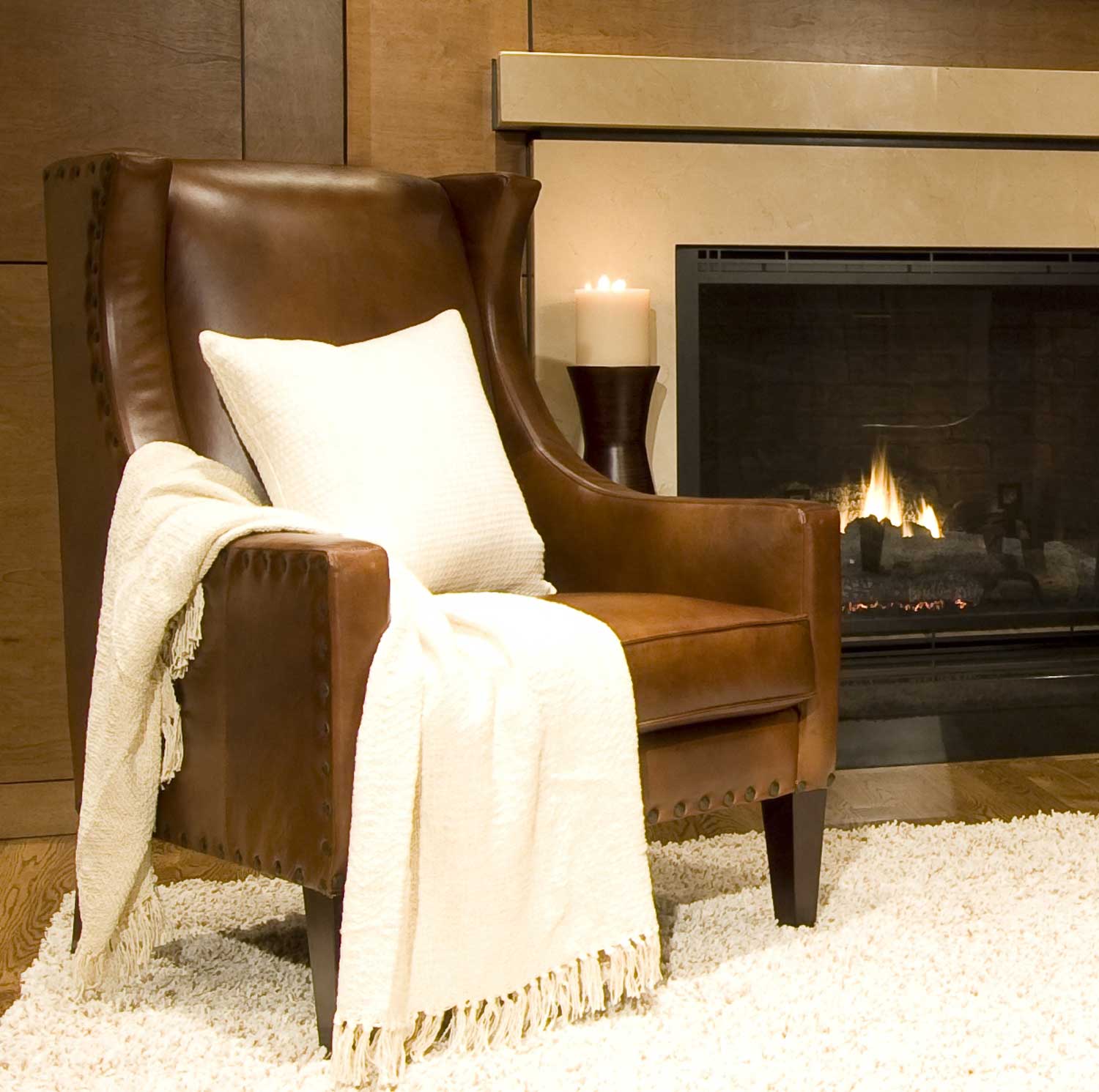 ELEMENTS Fine Home Furnishings Bristol Top Grain Leather Accent Chair