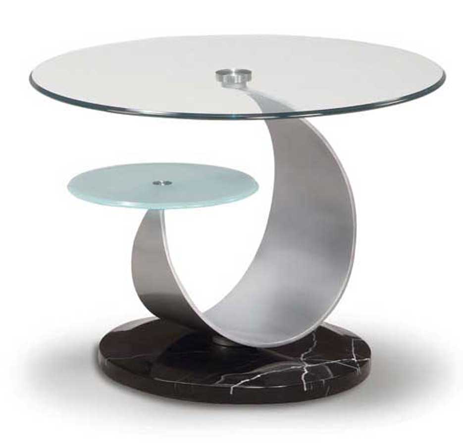 Global Furniture USA 161 Oval End Table Silver/Black GFT161E at
